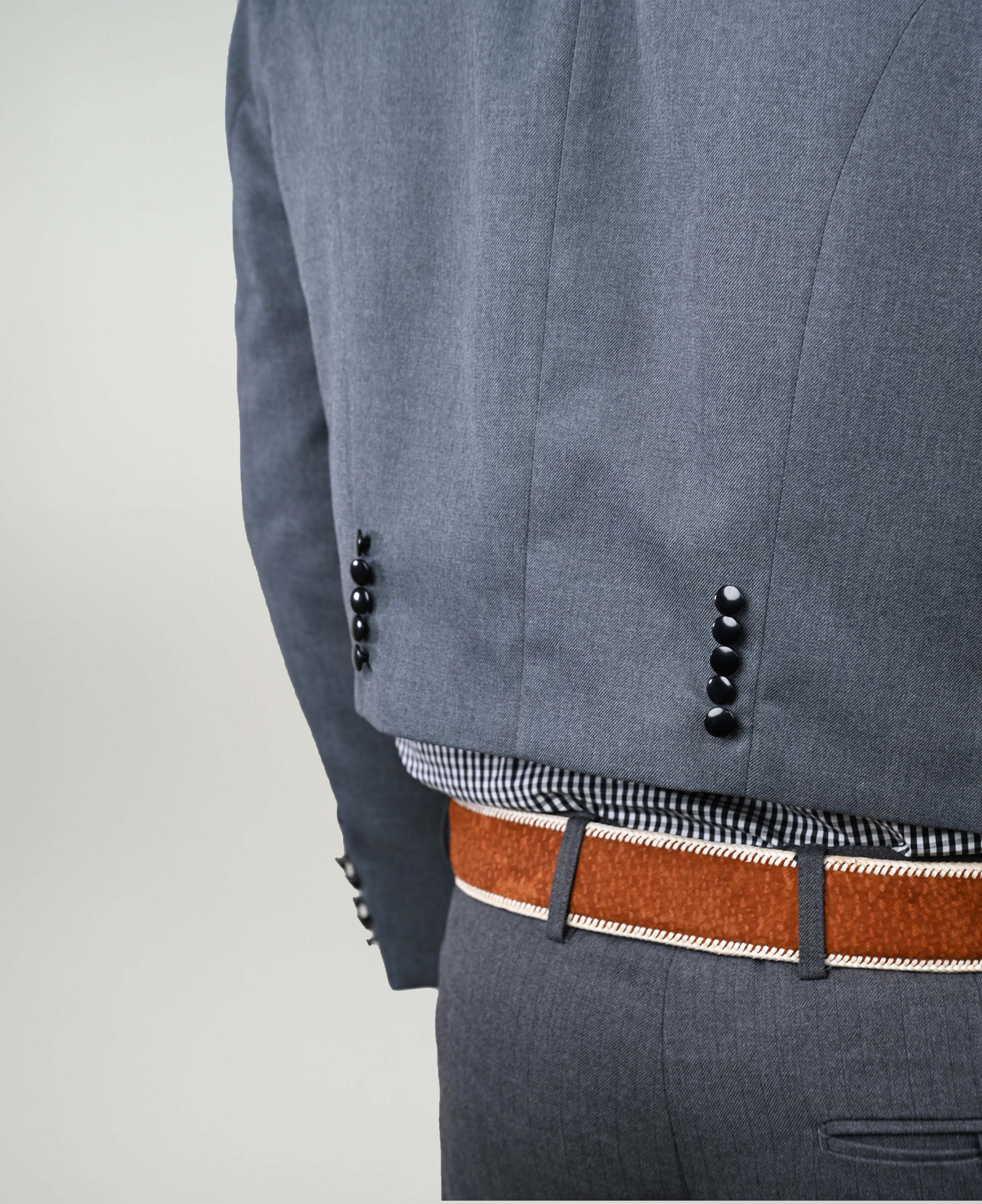 Chaqueta de Huaso Gris Tradicional Catron imagen 5