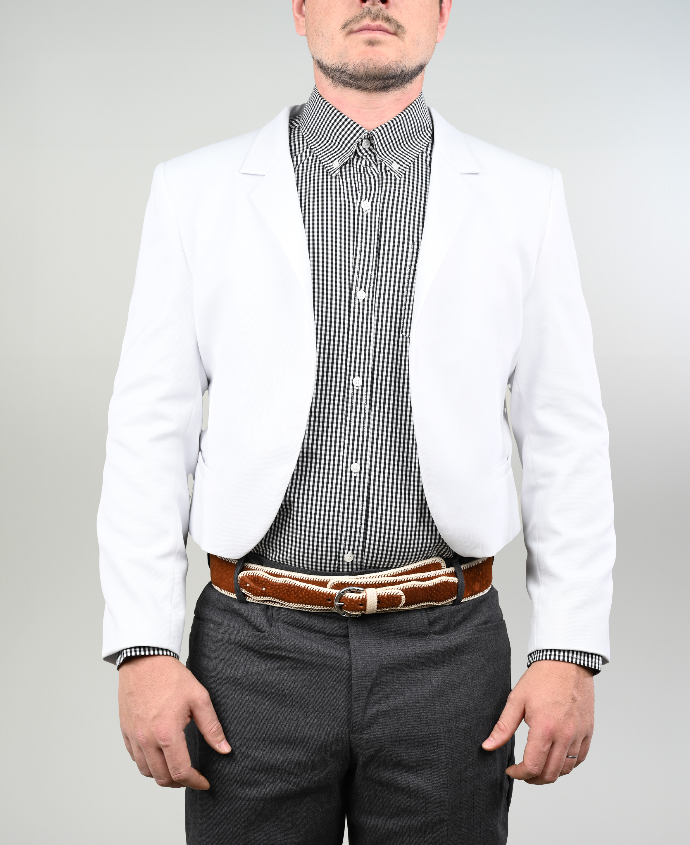 Chaqueta de Huaso Corralera Blanca Sin Forro Catron imagen 1