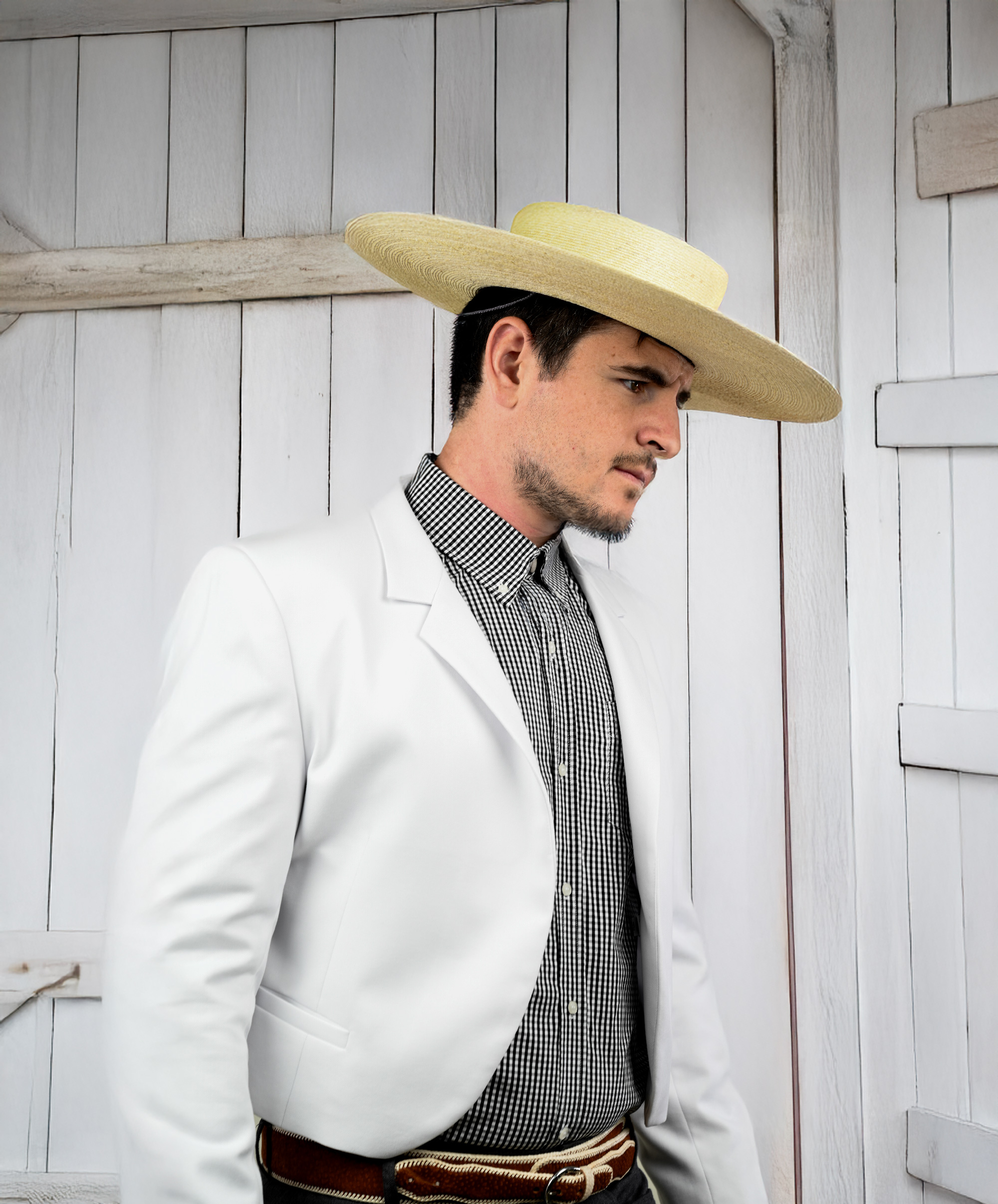 Chaqueta de Huaso Corralera Blanca Sin Forro Catron imagen 3