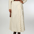 Falda de Huasa Elegante Marfil Broderie Catron miniatura 1
