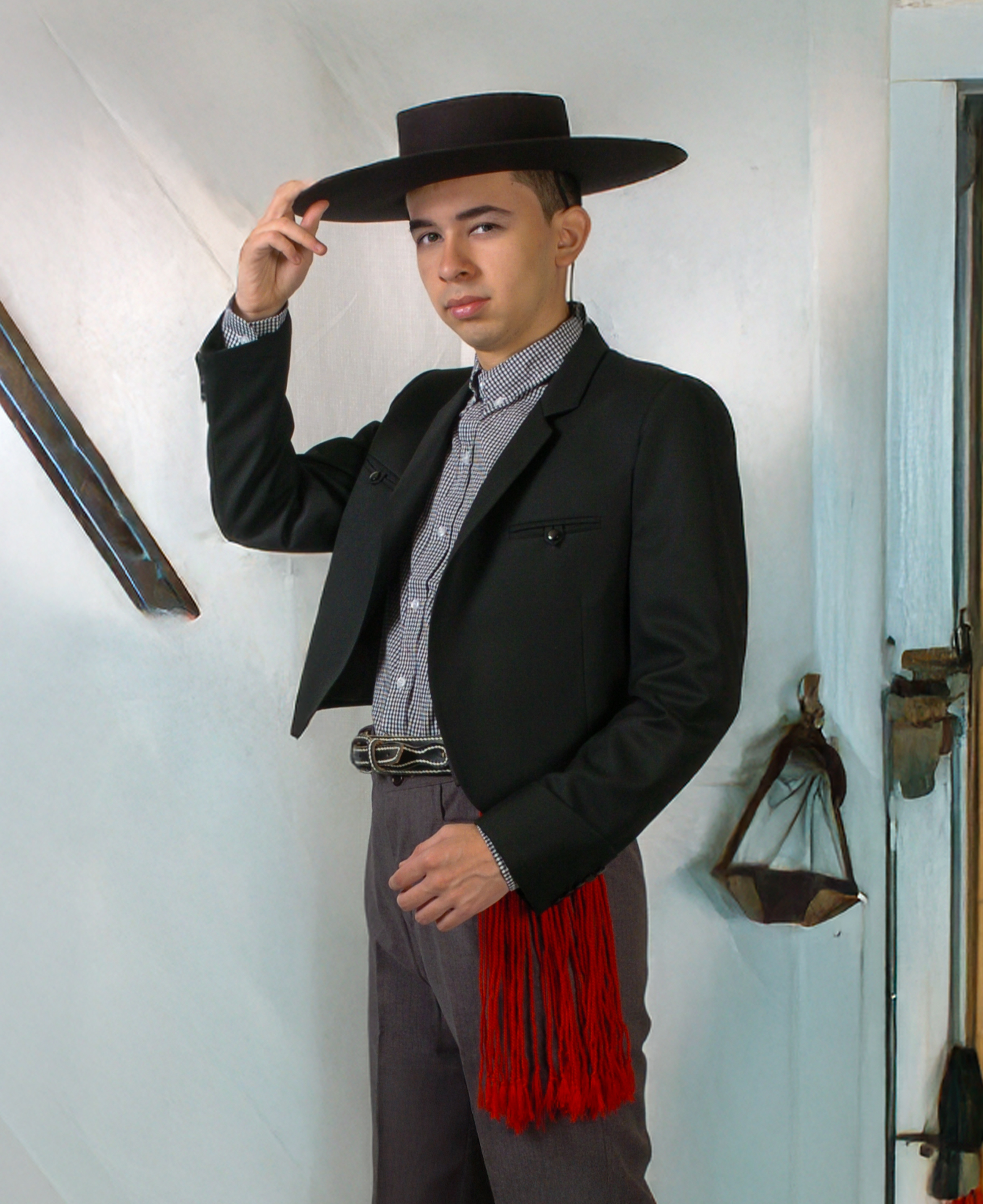 Chaqueta de Huaso Negra Tradicional Catron imagen 2