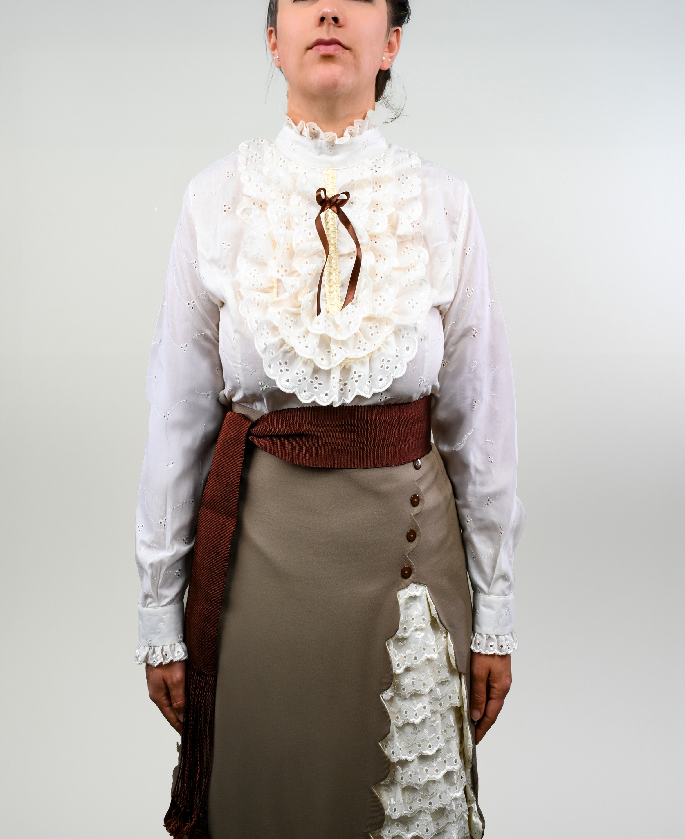 Blusa De Huasa Elegante Broderie Marfil Catron imagen 3