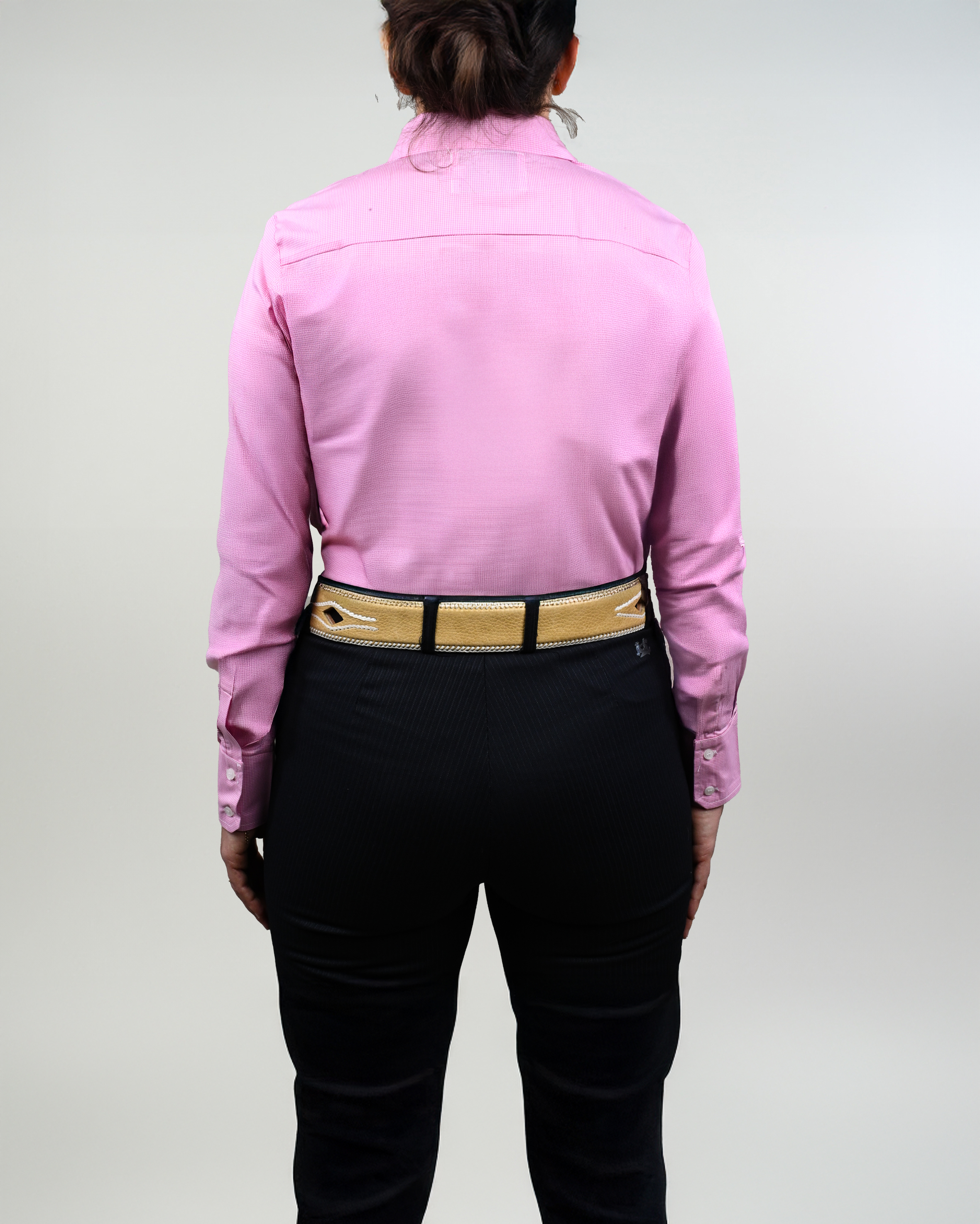 Blusa De Huasa Cuadrillé Rosada Catron imagen 2