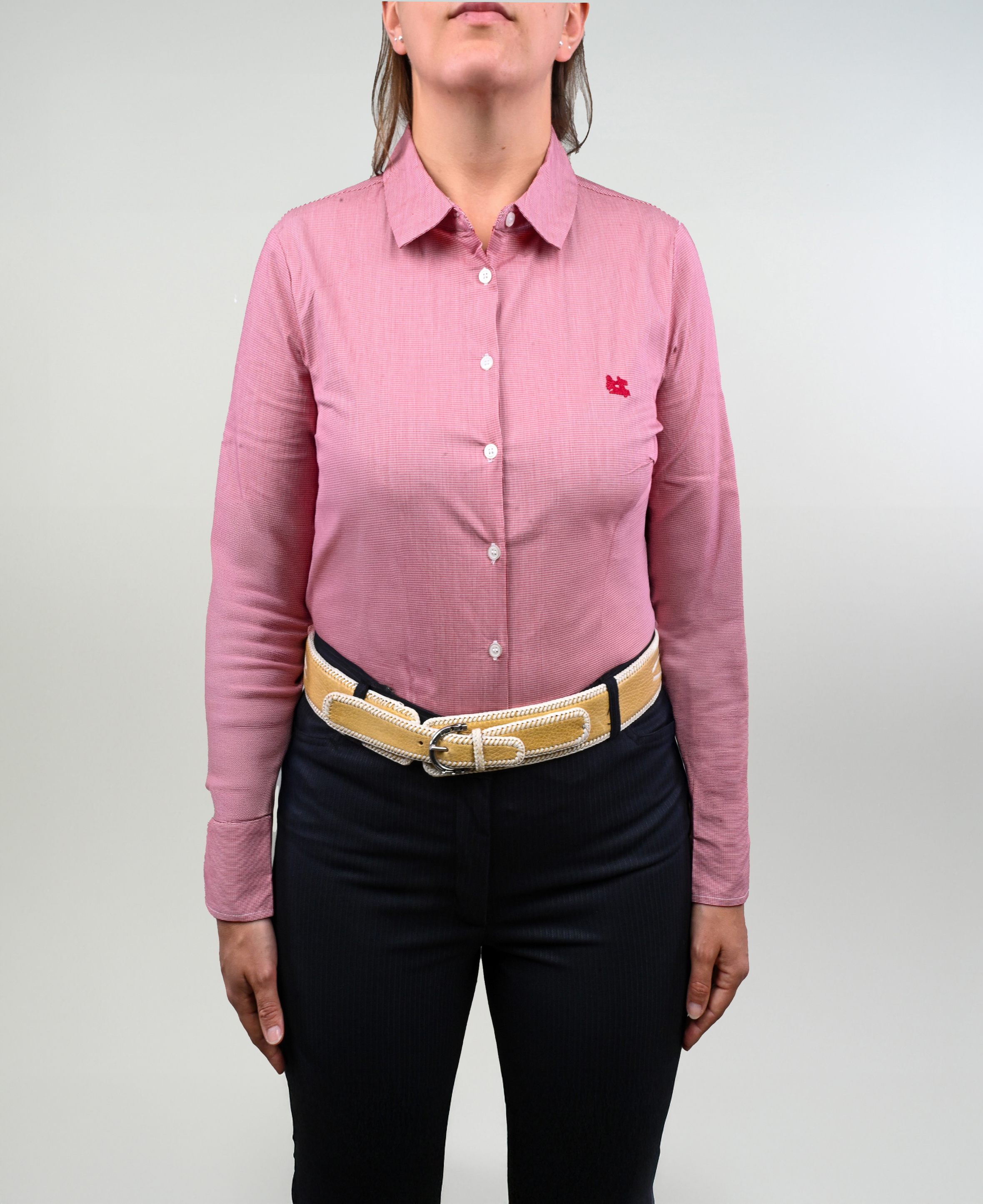 Blusa de Huasa Cuadrillé Burdeo Catron imagen 3