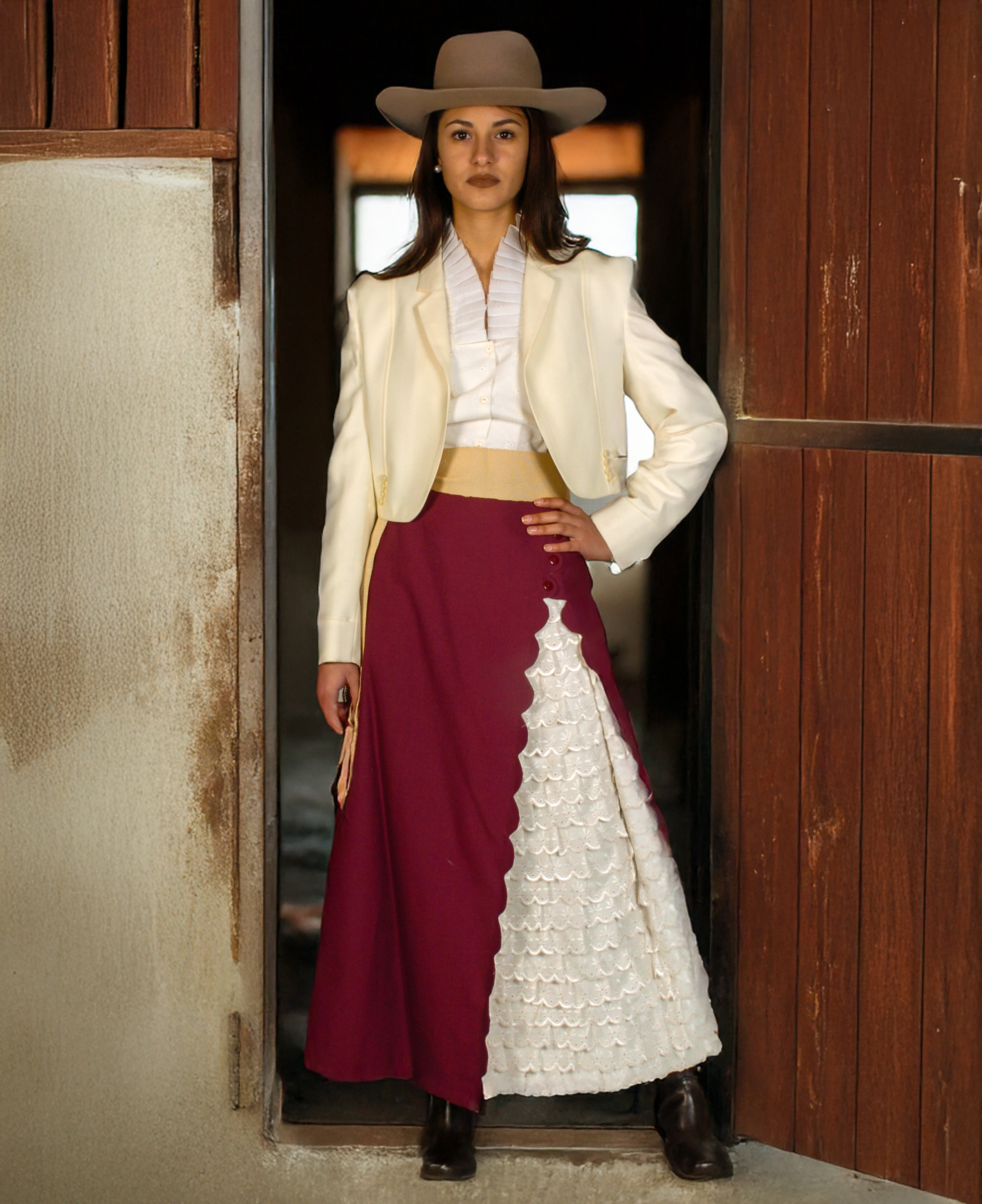 Chaqueta De Huasa Marfil Catron imagen 2