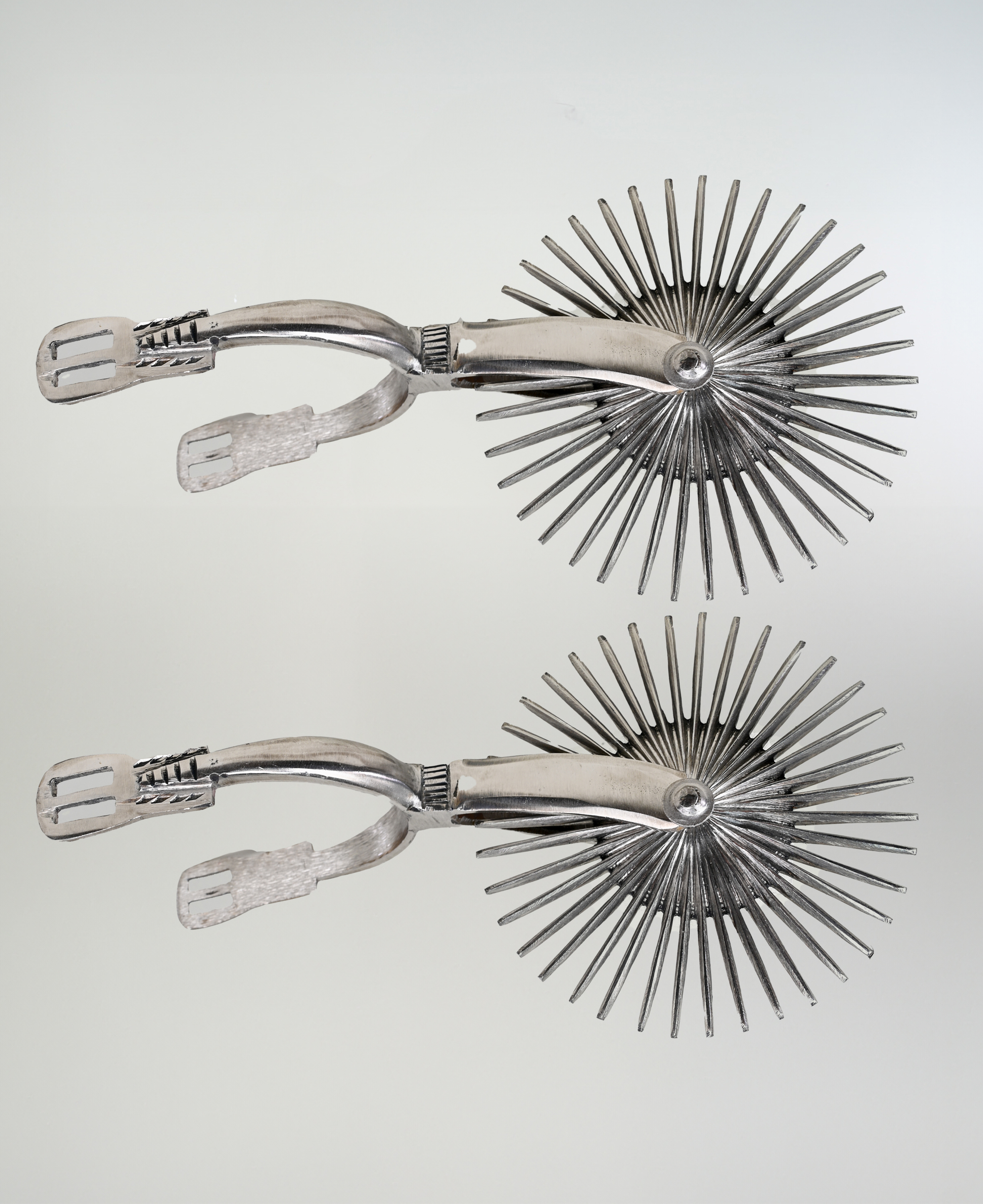 Espuela De Huaso Acero Inoxidable Pihuelo Liso Catron  imagen 1