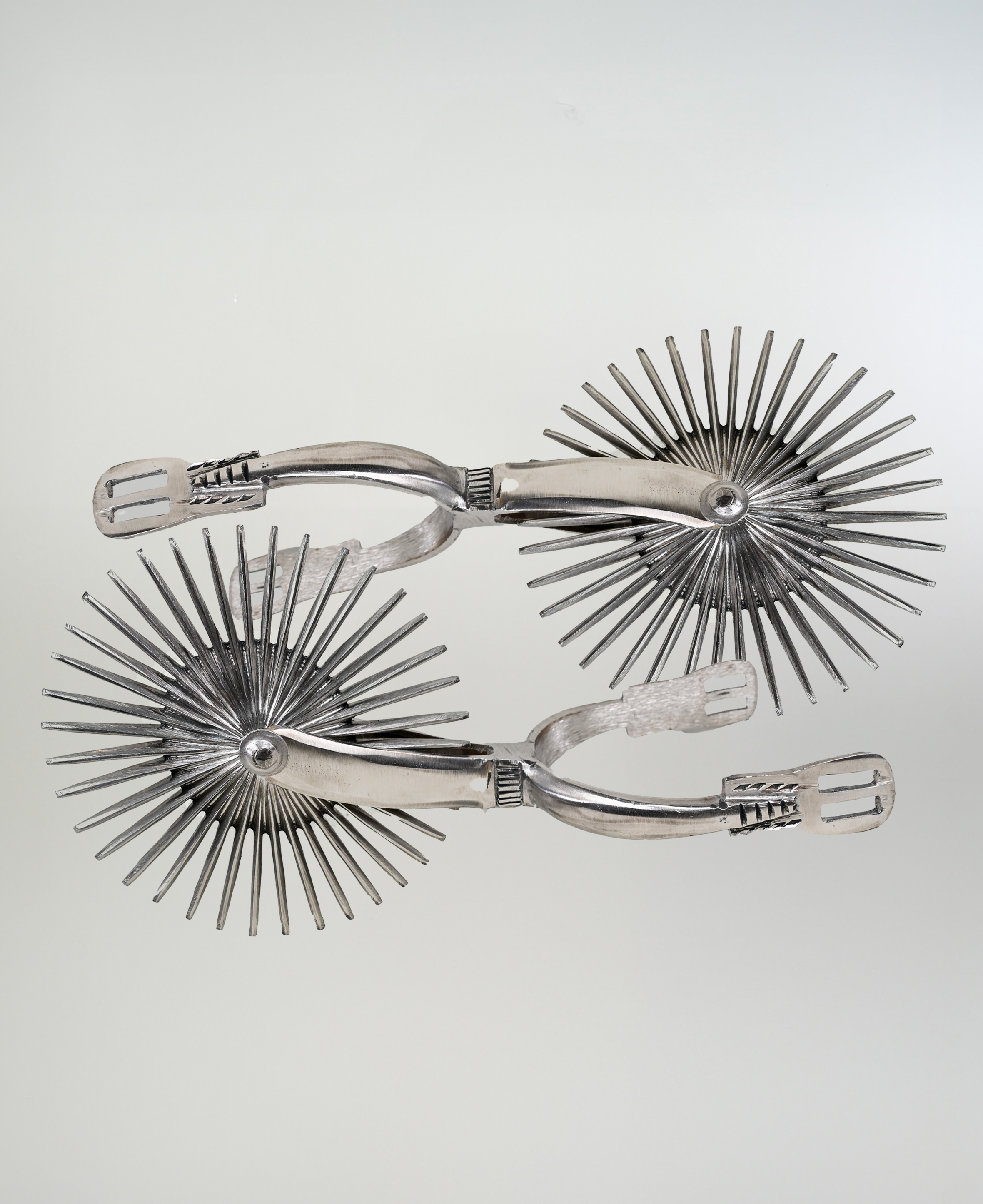 Espuela De Huaso Acero Inoxidable Pihuelo Liso Catron  imagen 2