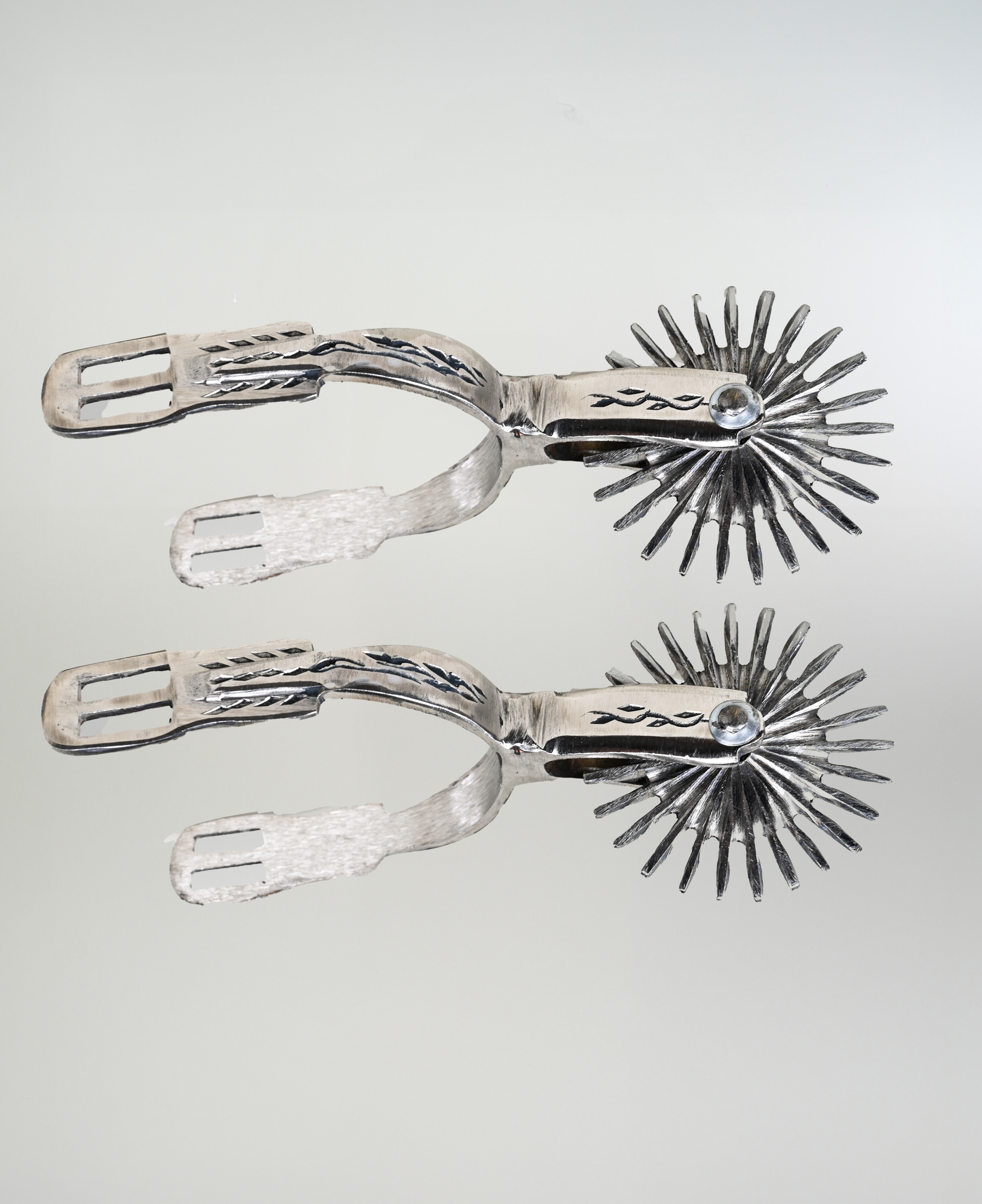 Espuela De Huaso Folklórica de Acero Catron imagen 2