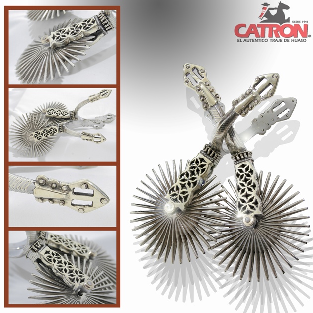 Espuela De Huaso Fina Chapeada Pihuelo Calado Catron imagen 1