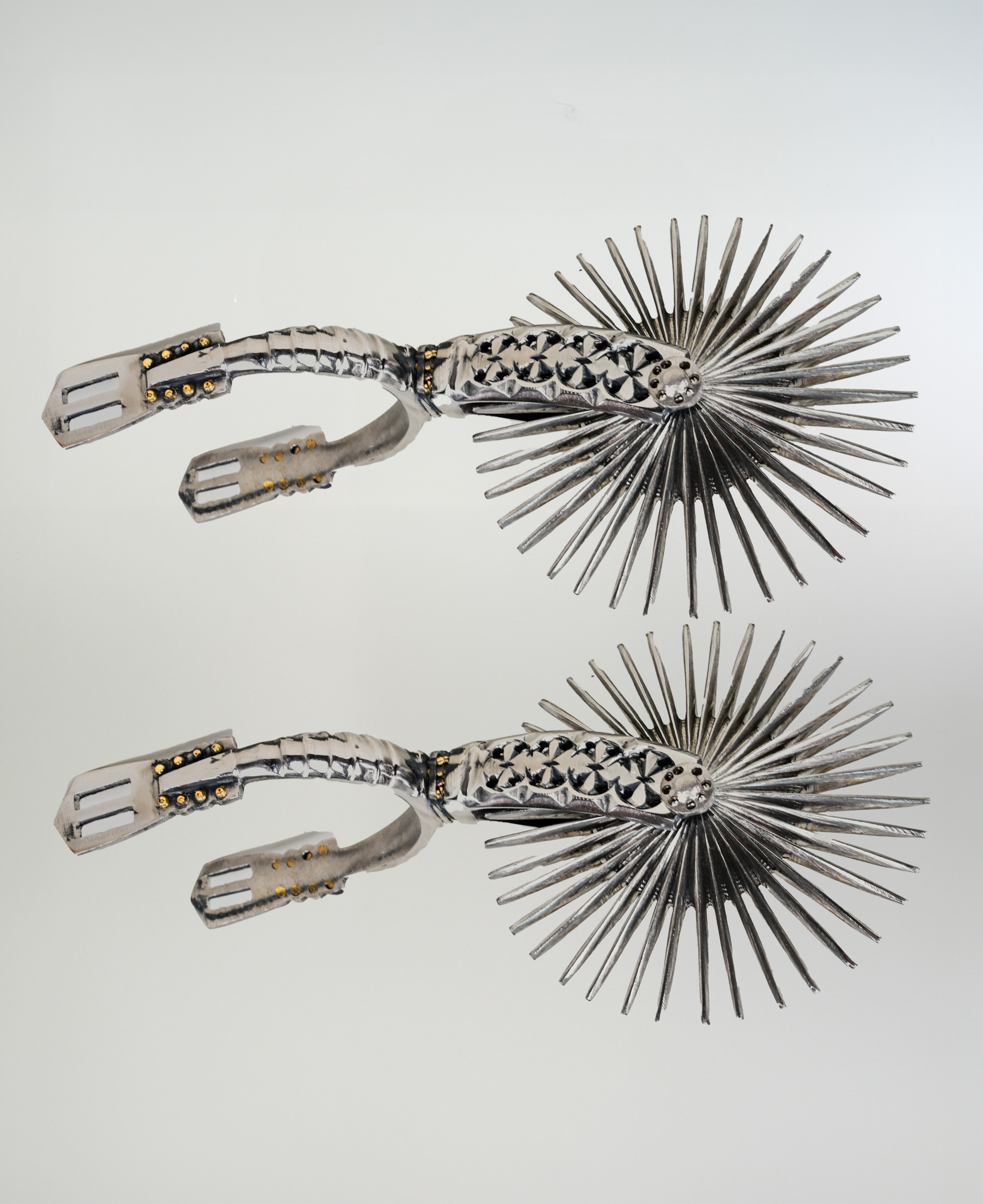 Espuela De Huaso Asta Torcida Acero Inoxidable Catron imagen 1