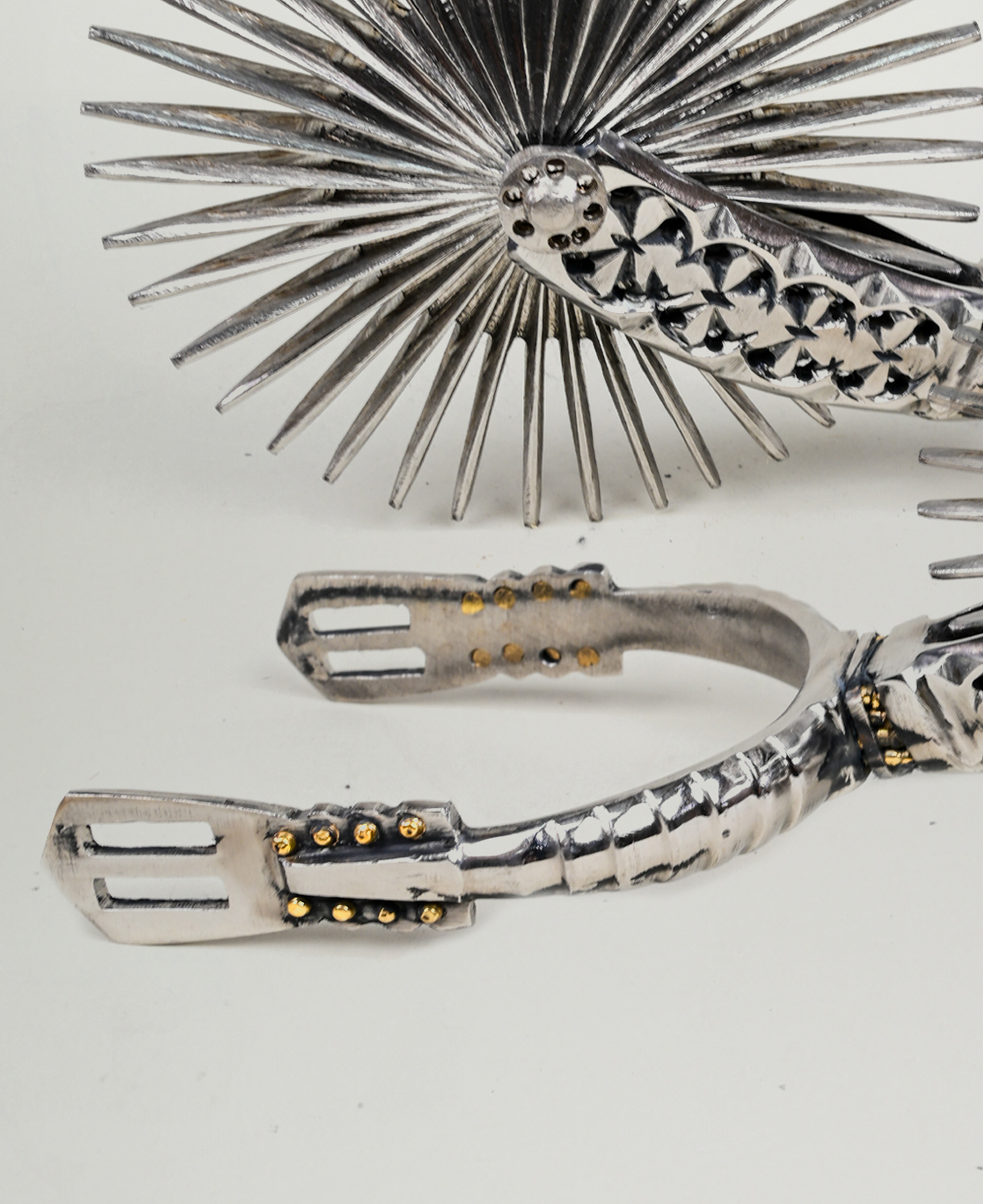 Espuela De Huaso Asta Torcida Acero Inoxidable Catron imagen 3