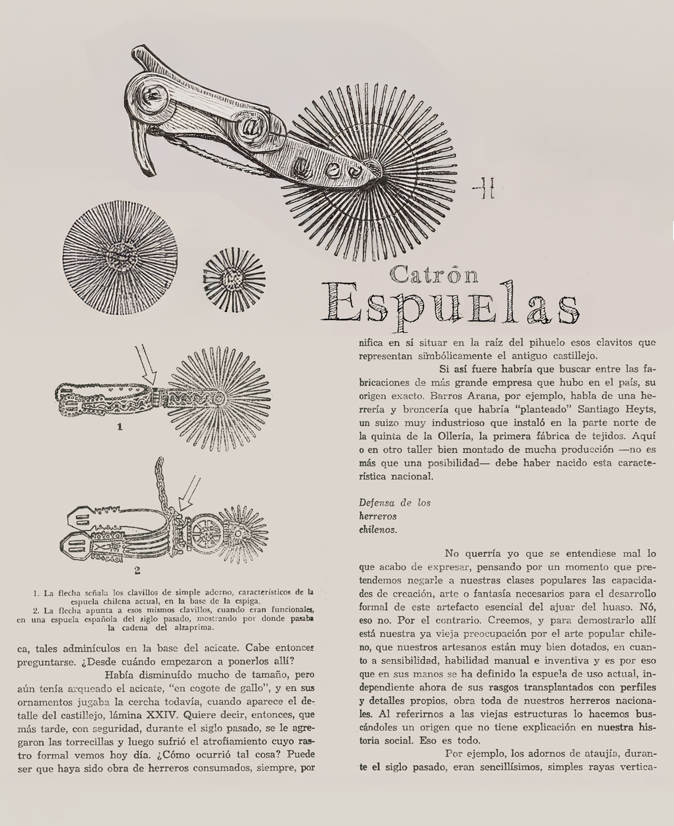 Espuela De Huaso Folklórica de Acero Catron imagen 6