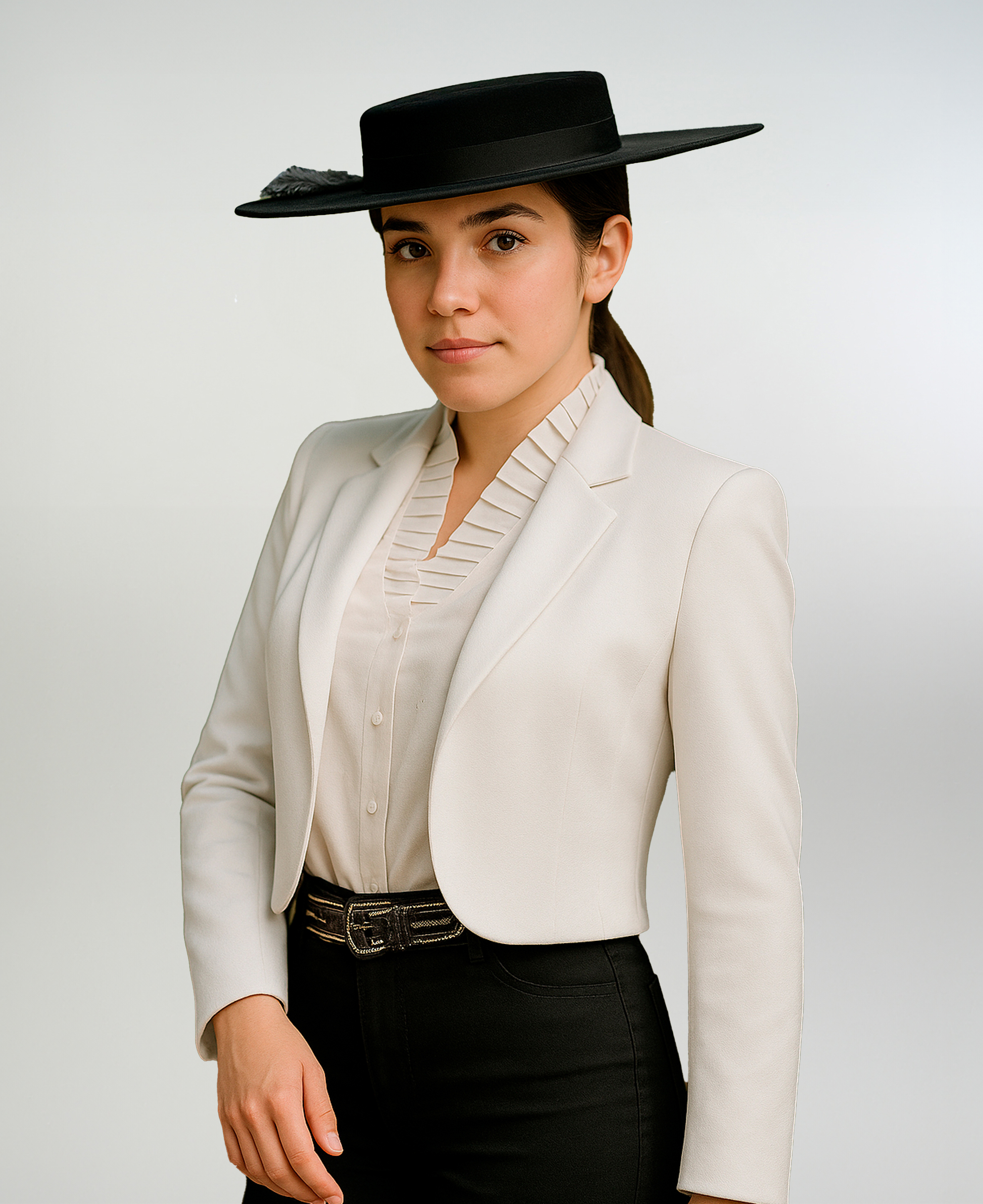 Chaqueta de Huasa Corralera Blanca Catron imagen 1