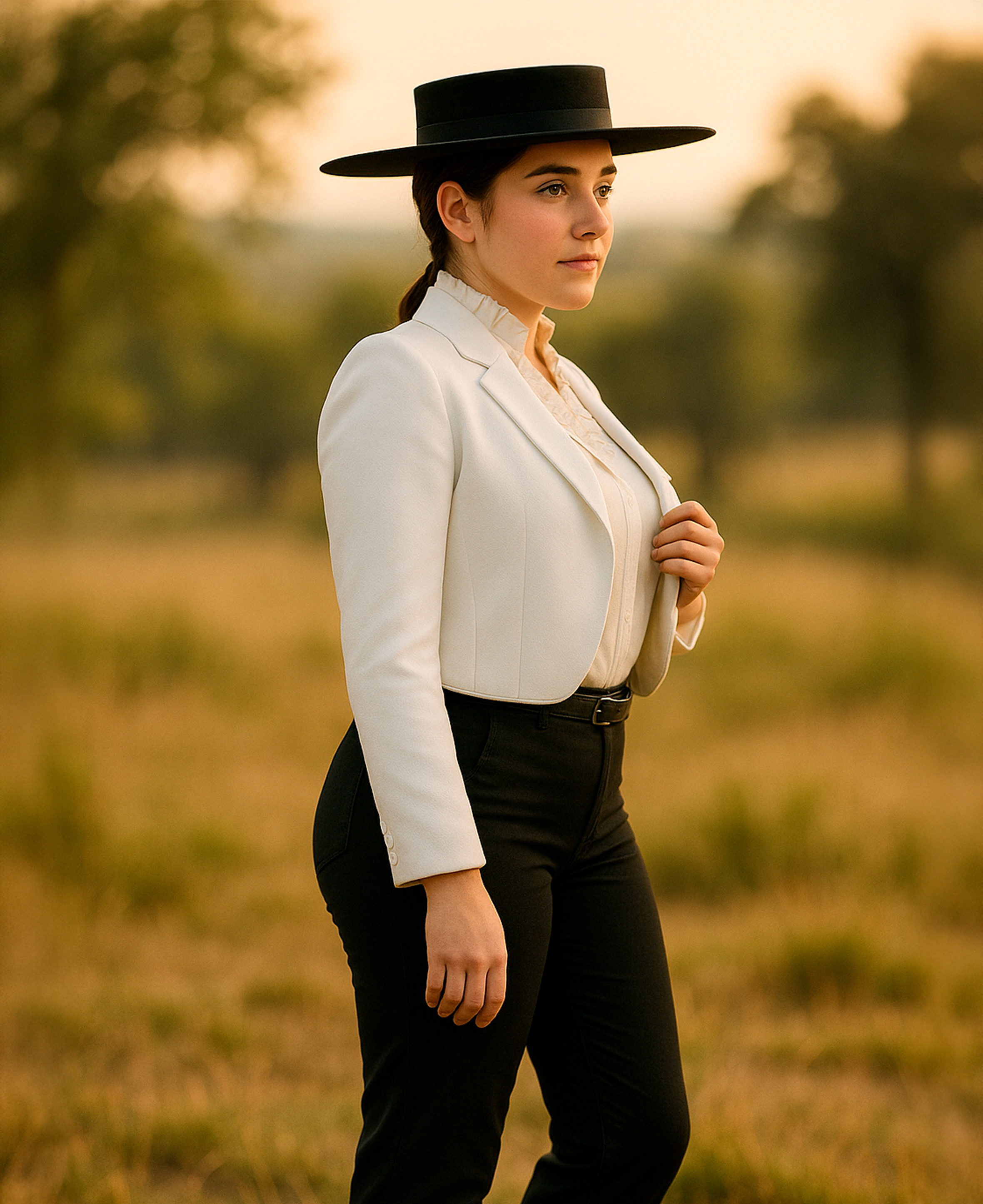 Chaqueta de Huasa Corralera Blanca Catron imagen 2