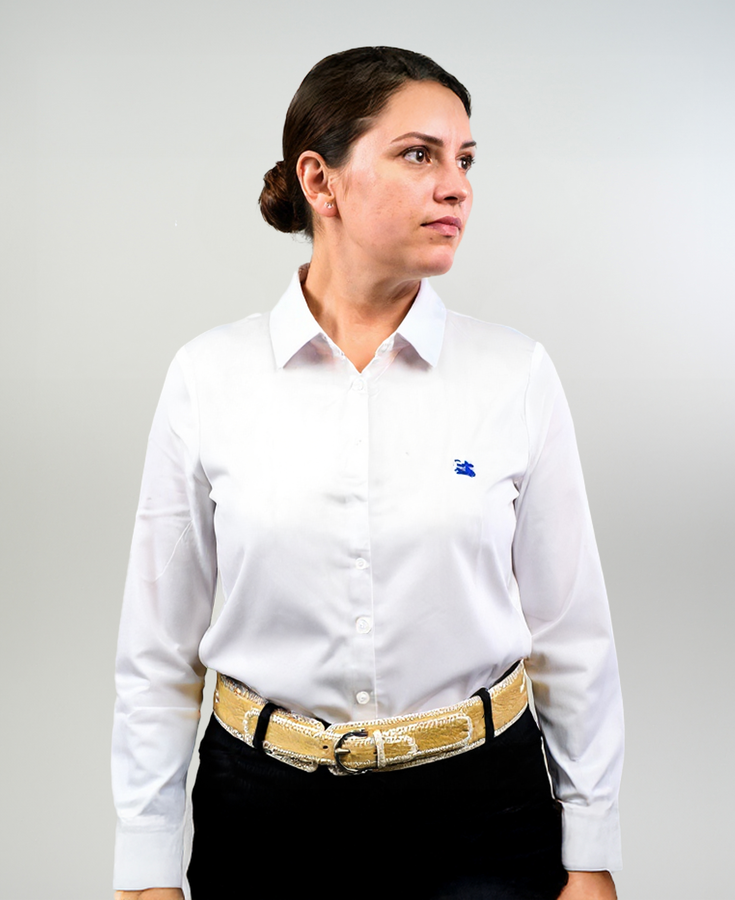 Blusa de Huasa Blanca Catron imagen 1