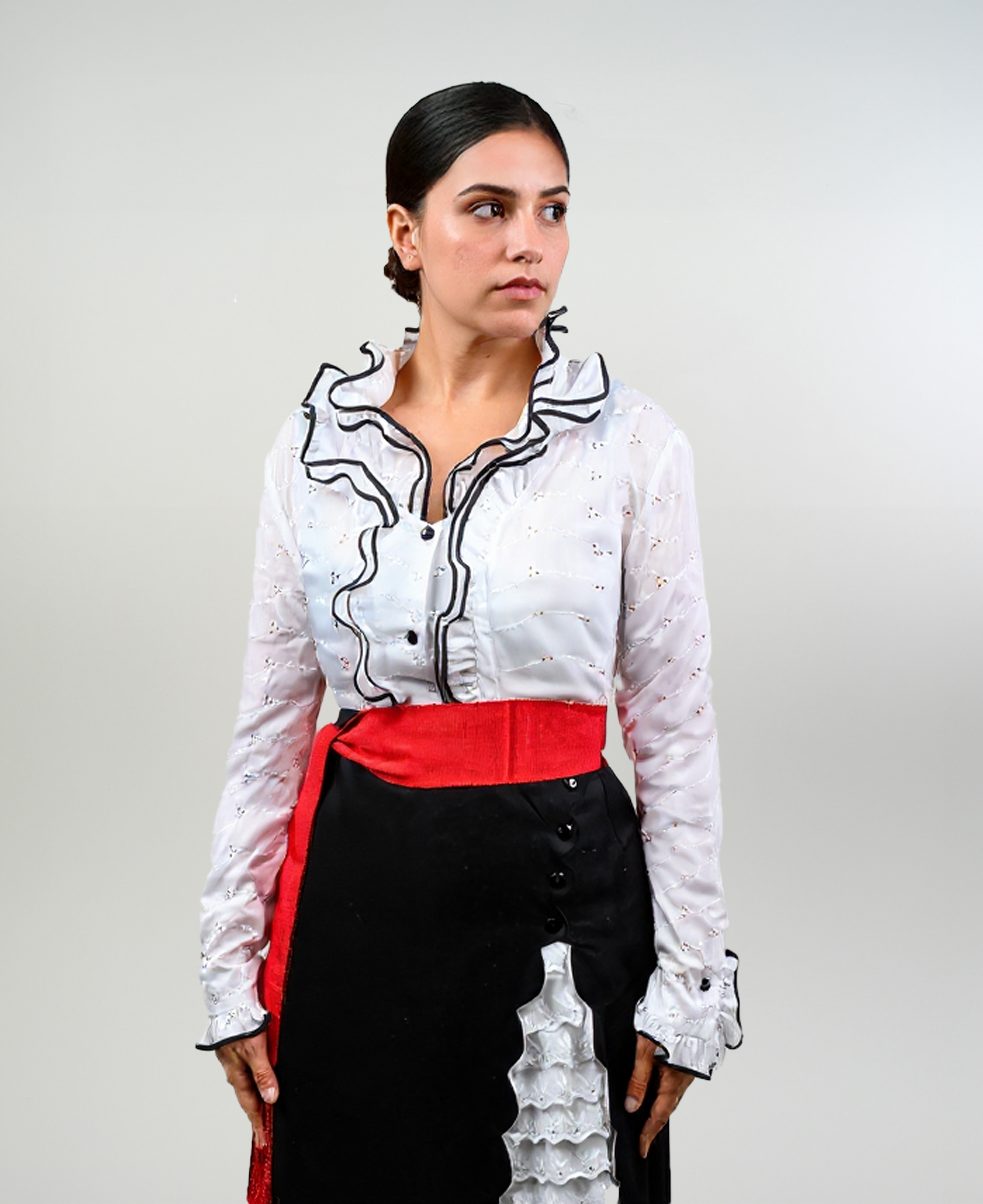 Blusa de Huasa Elegante con Vivo Catron imagen 1