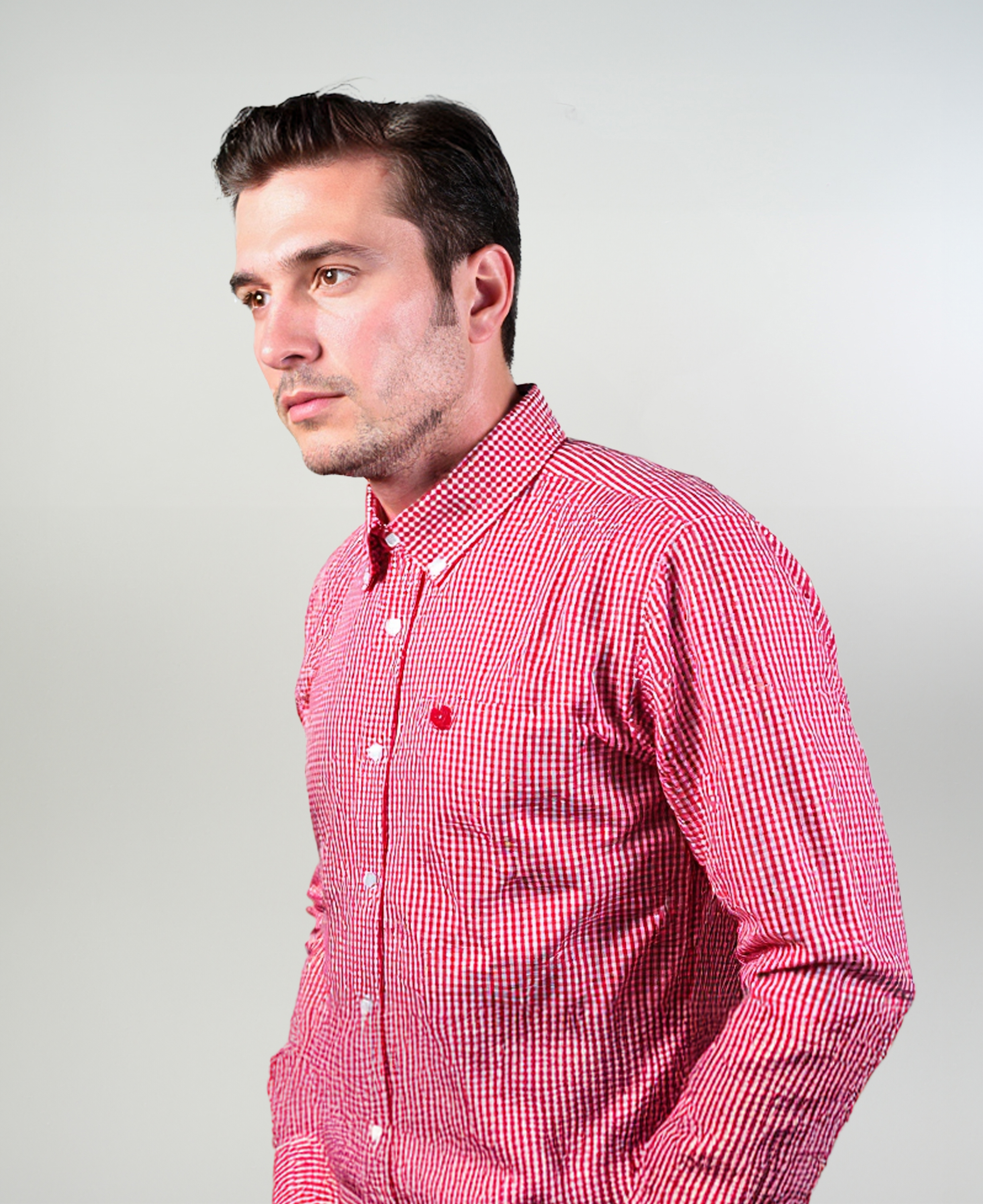 Camisa de Huaso Cuadrillé Roja Catrón imagen 2