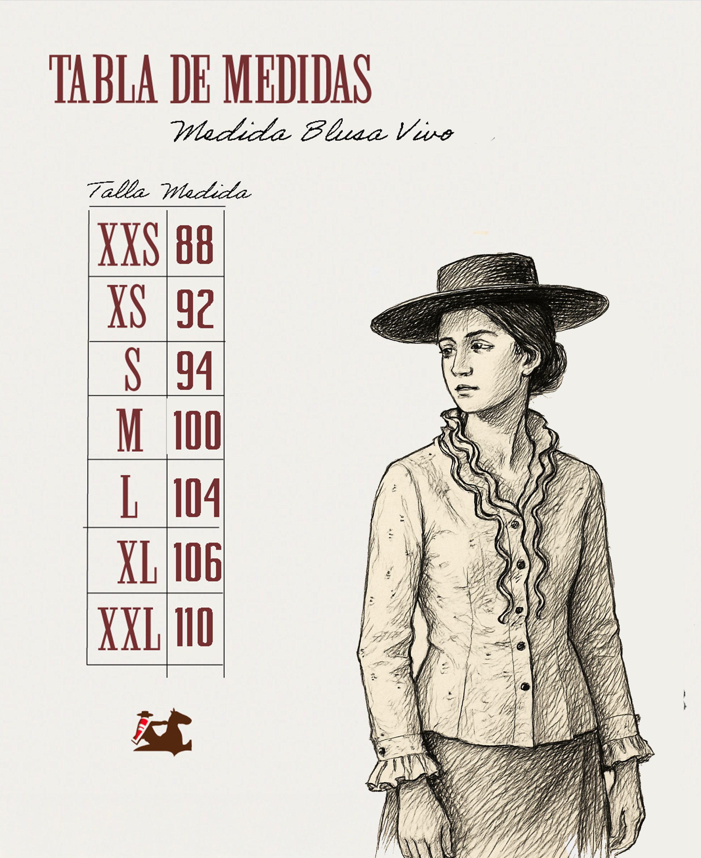 Ropón De Huasa Elegante Visón  imagen 5