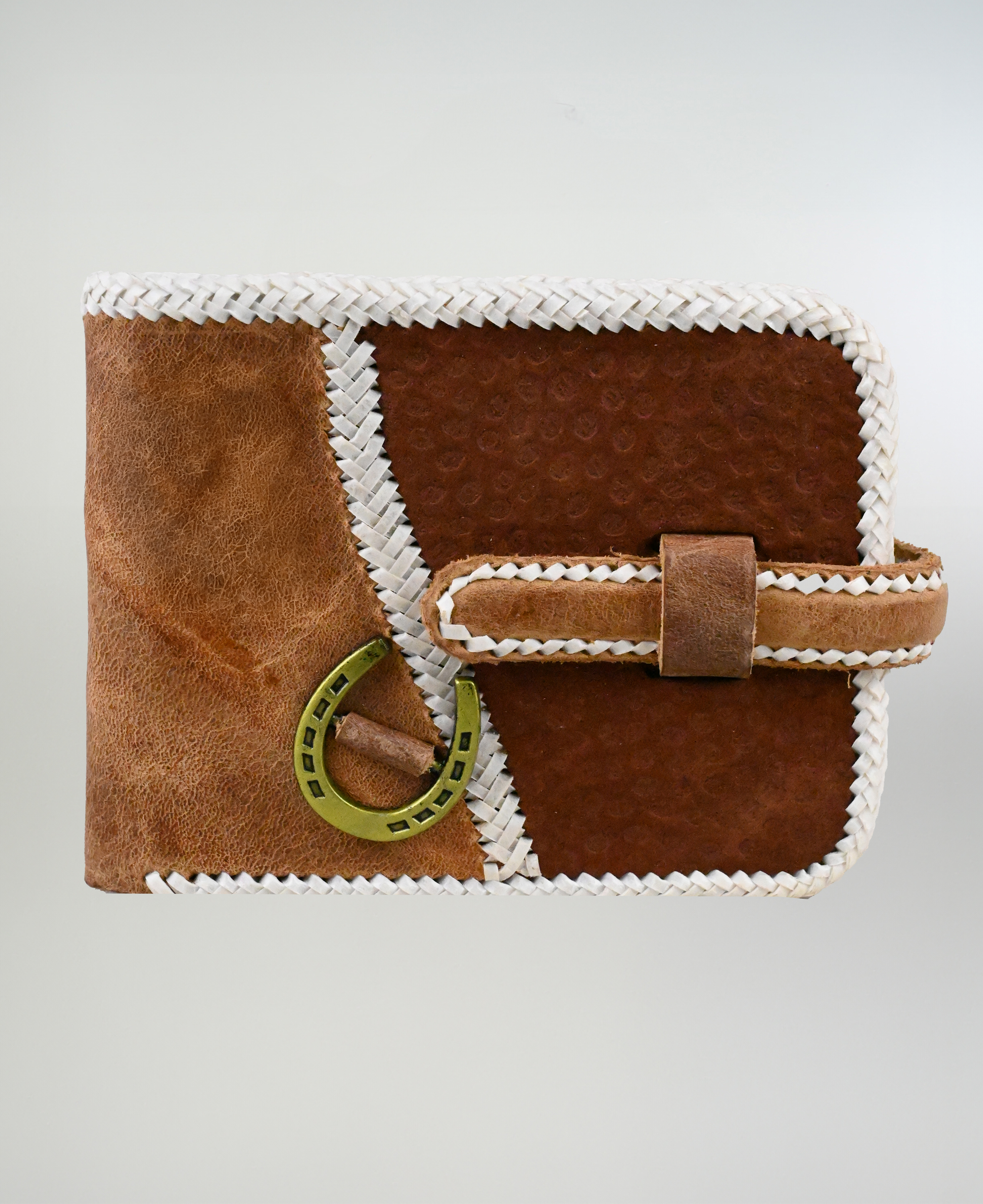 Billetera Cuero Chancho y Caballo Costura Cuyana imagen 1