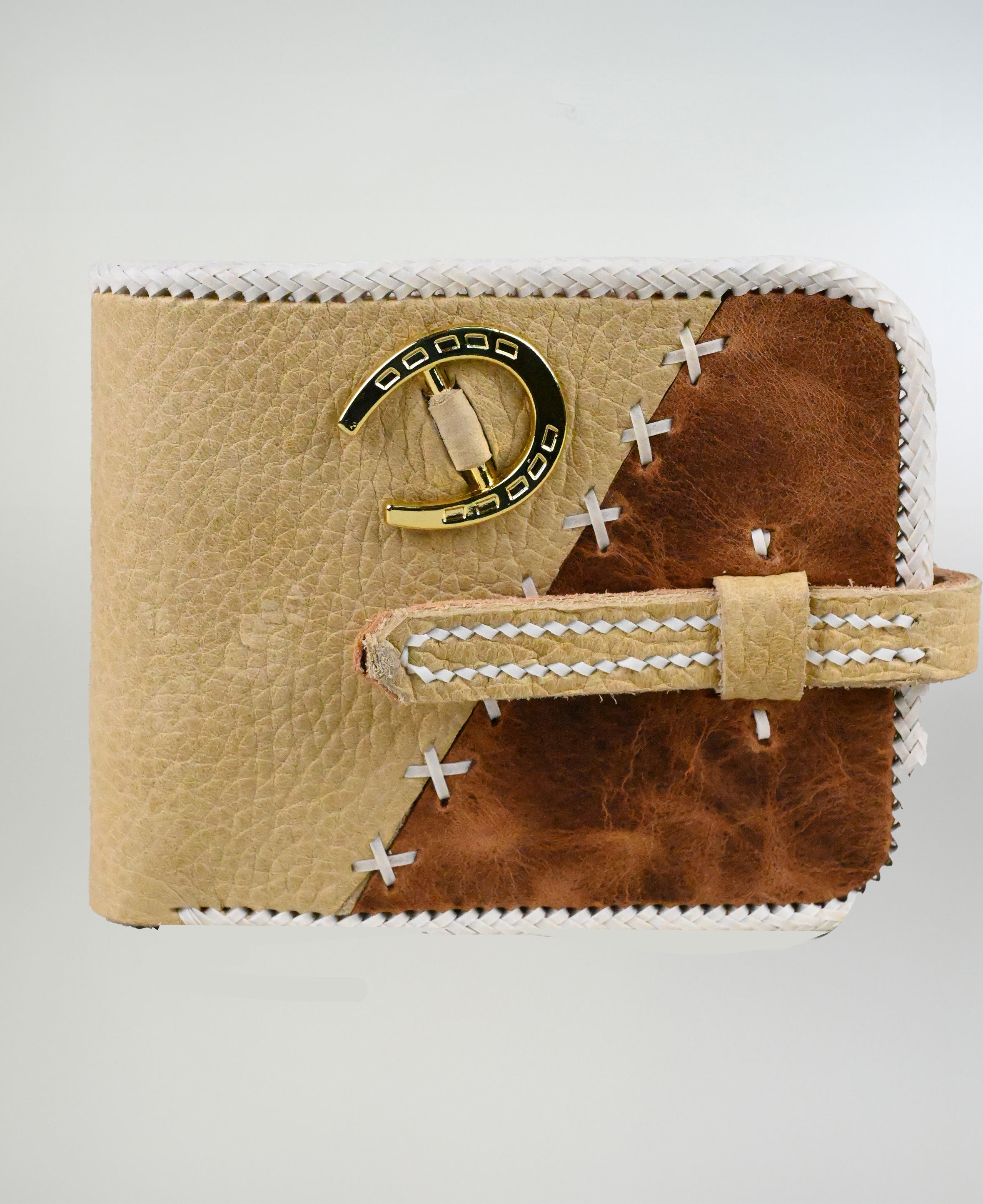 Billetera Cuero Crudo y Caballo Costura Cuyana  imagen 1