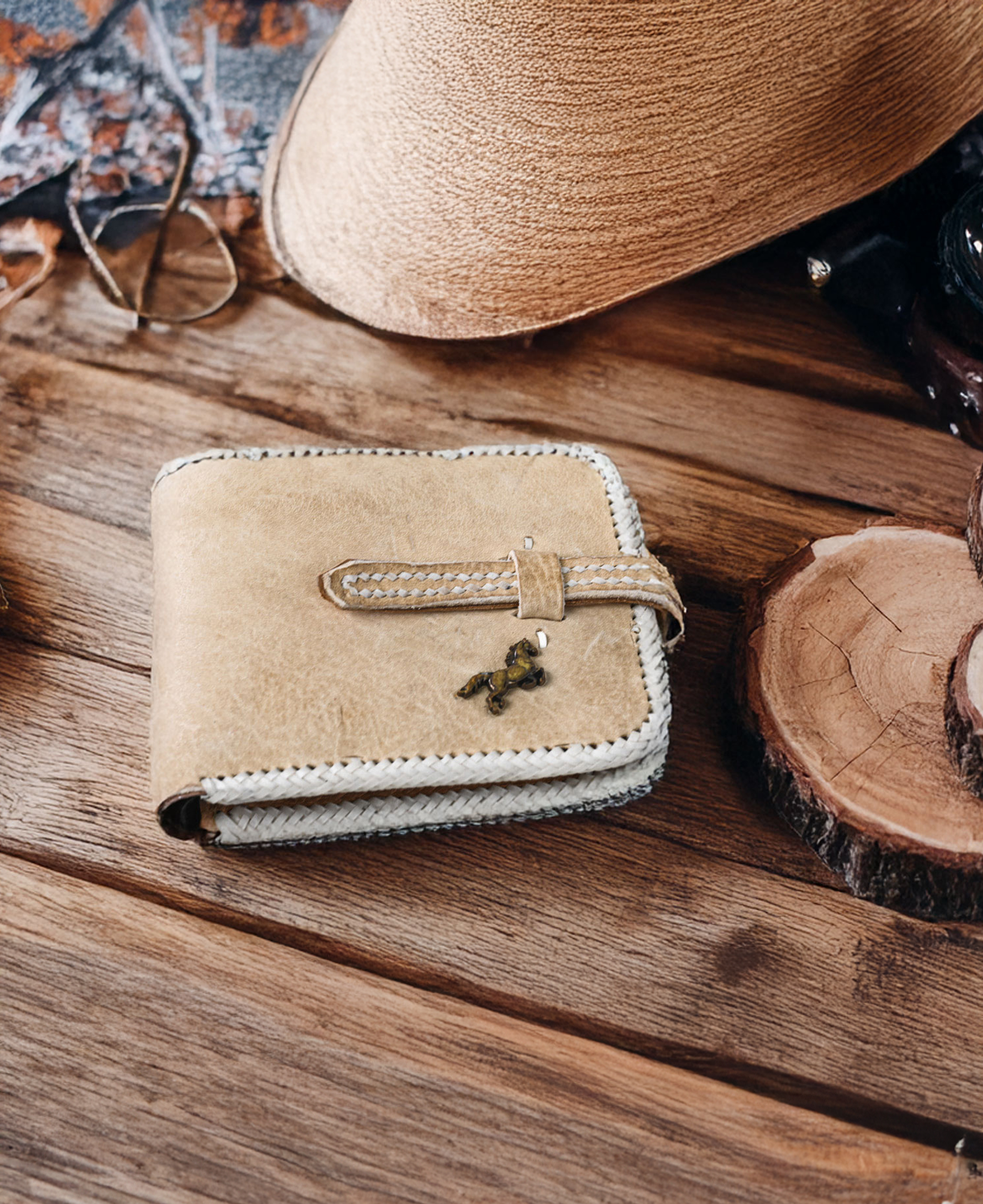 Billetera Cuero Crudo Sin figura imagen 3