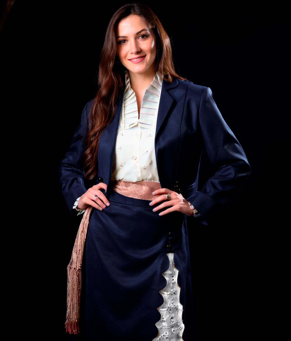 Ropón de Huasa Elegante Azul Catron imagen 3