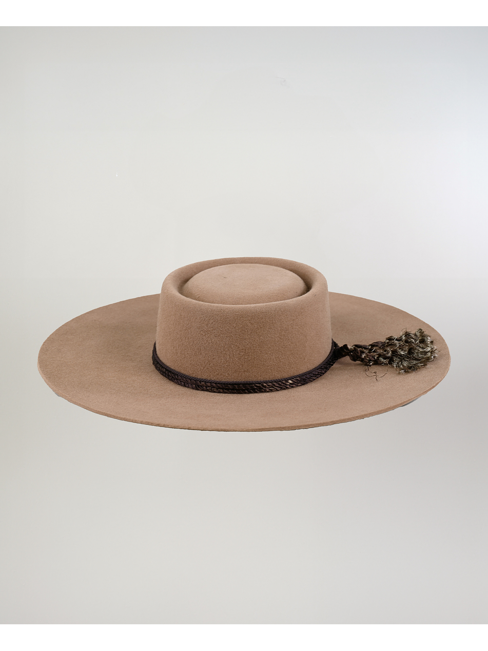 Sombrero De Huasa Paño Extra Camel Catrón 1