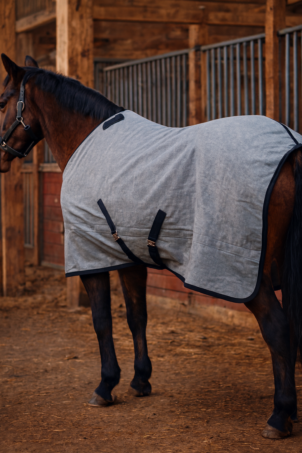 Carpa Impermeable Gris Para Caballo Catron imagen 2