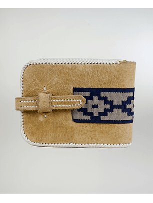 Billetera Cuero Crudo Con Cinta Pampa