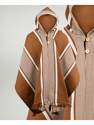 Poncho de Lana con Capucha Hecho a Mano Catron