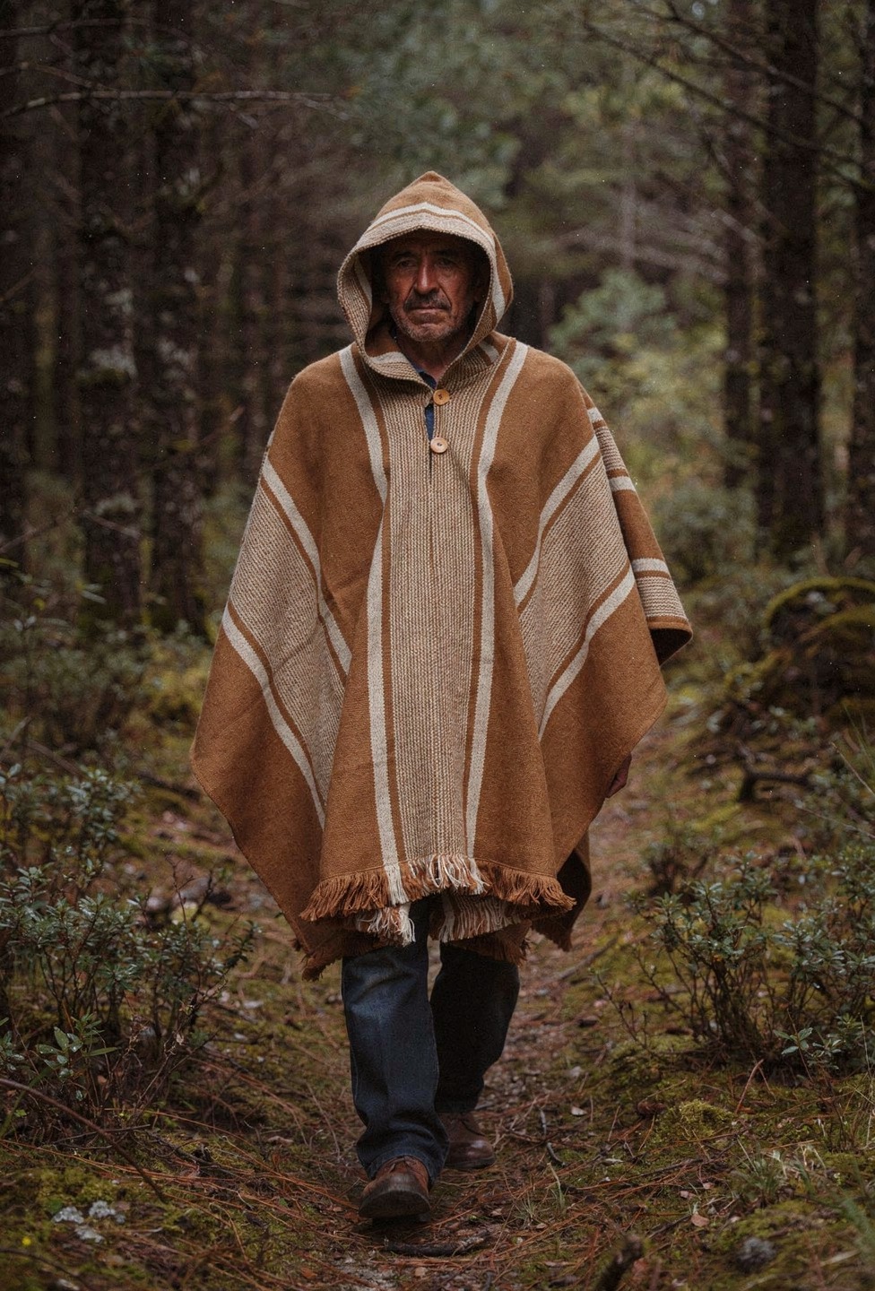 Poncho de Lana con Capucha Hecho a Mano Catron imagen 2