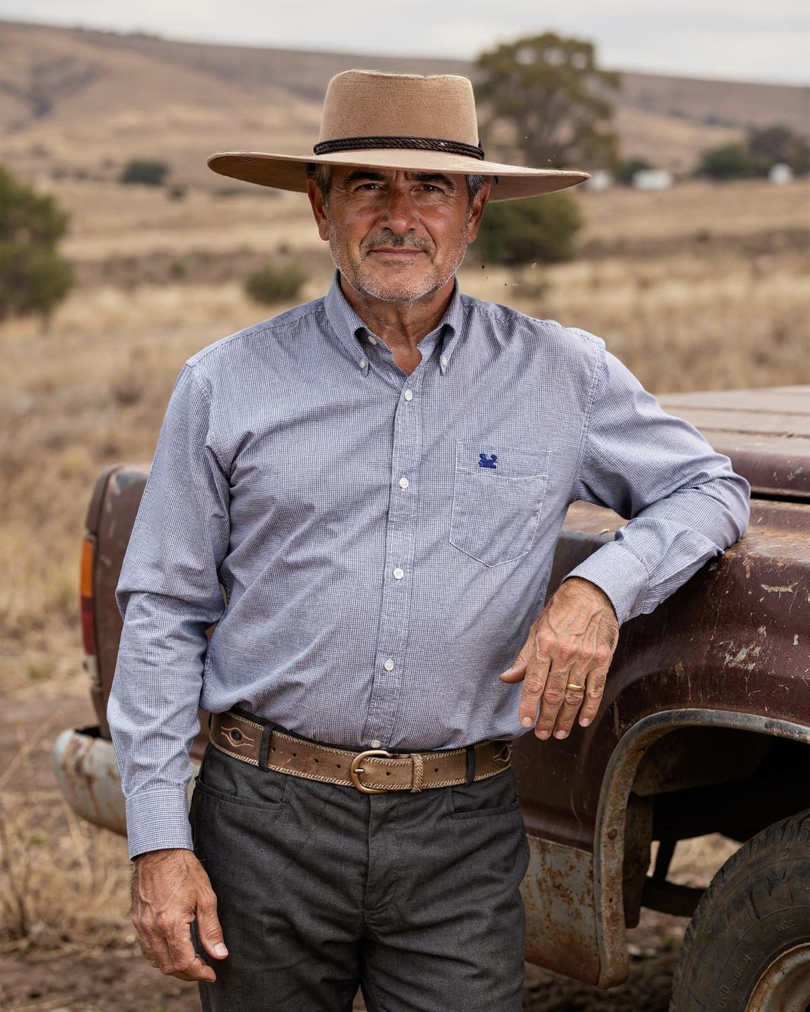 Camisa de Huaso Cuadro Pequeño Azul Catron imagen 3