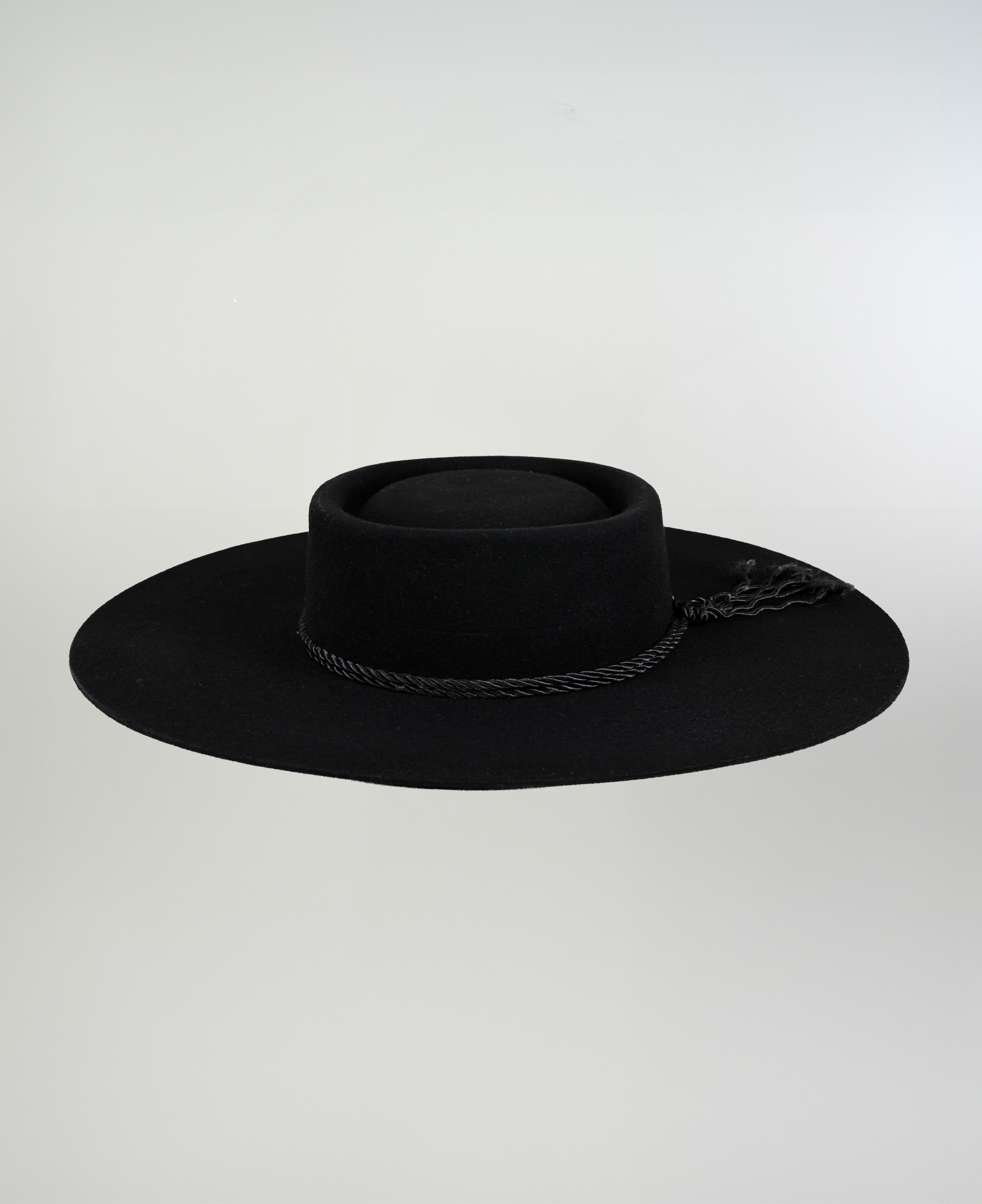 Sombrero Corralero De Huasa Paño Extra Negro Catrón imagen 1