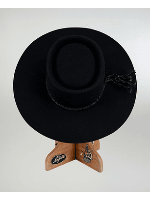Sombrero Corralero De Huasa Paño Extra Negro Catrón
