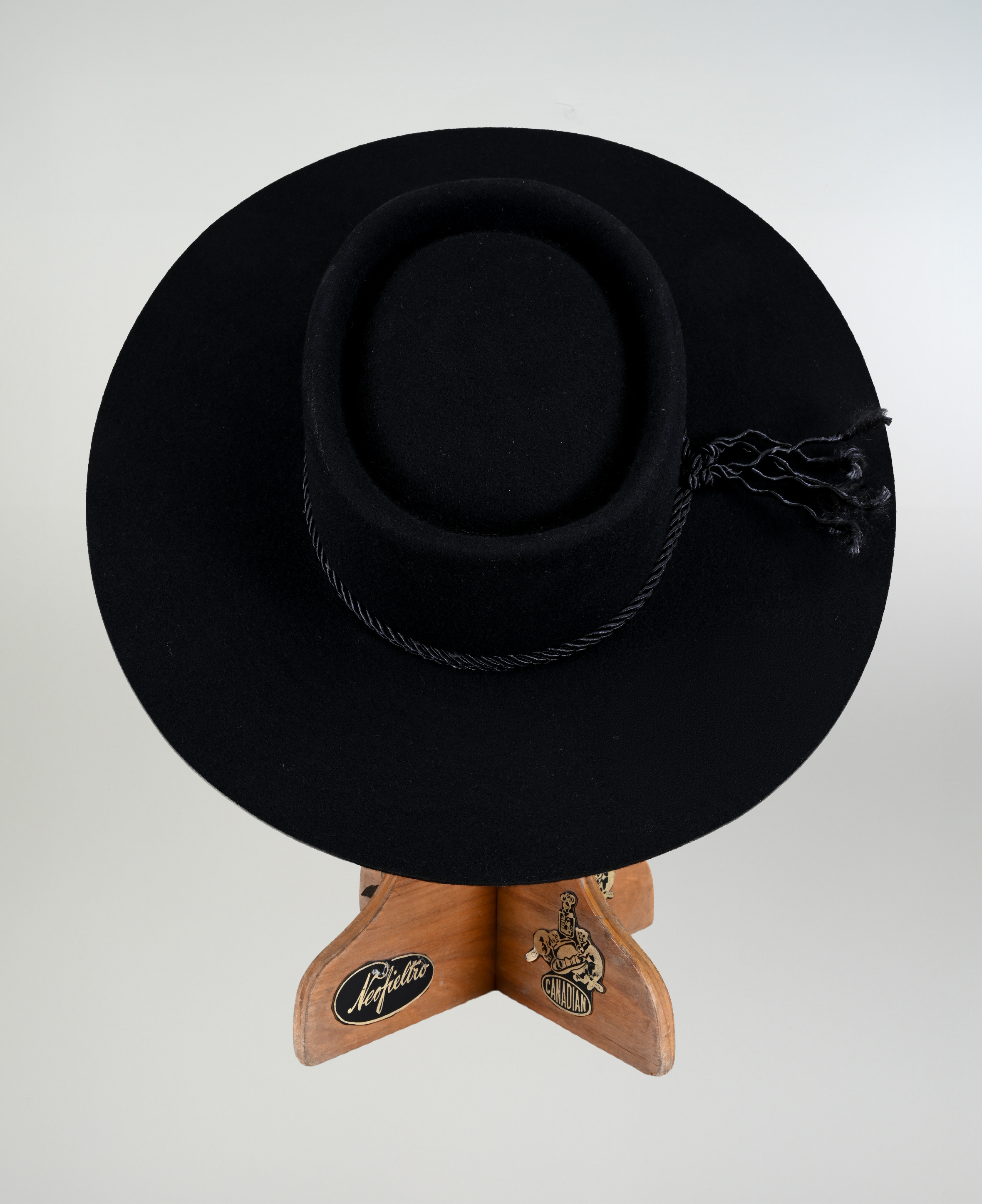 Sombrero Corralero De Huasa Paño Extra Negro Catrón imagen 2