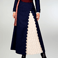 Falda de Huasa Elegante Azul Broderie Catron miniatura 1