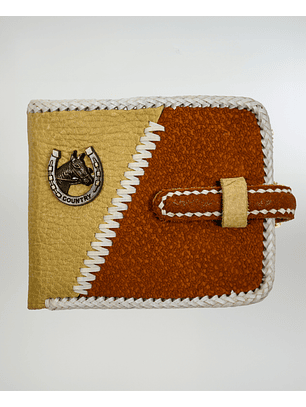 Billetera Cuero Chancho y Caballo Costura Cuyana