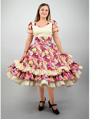 Vestido de China Floral Catron - Rosa de Enramada