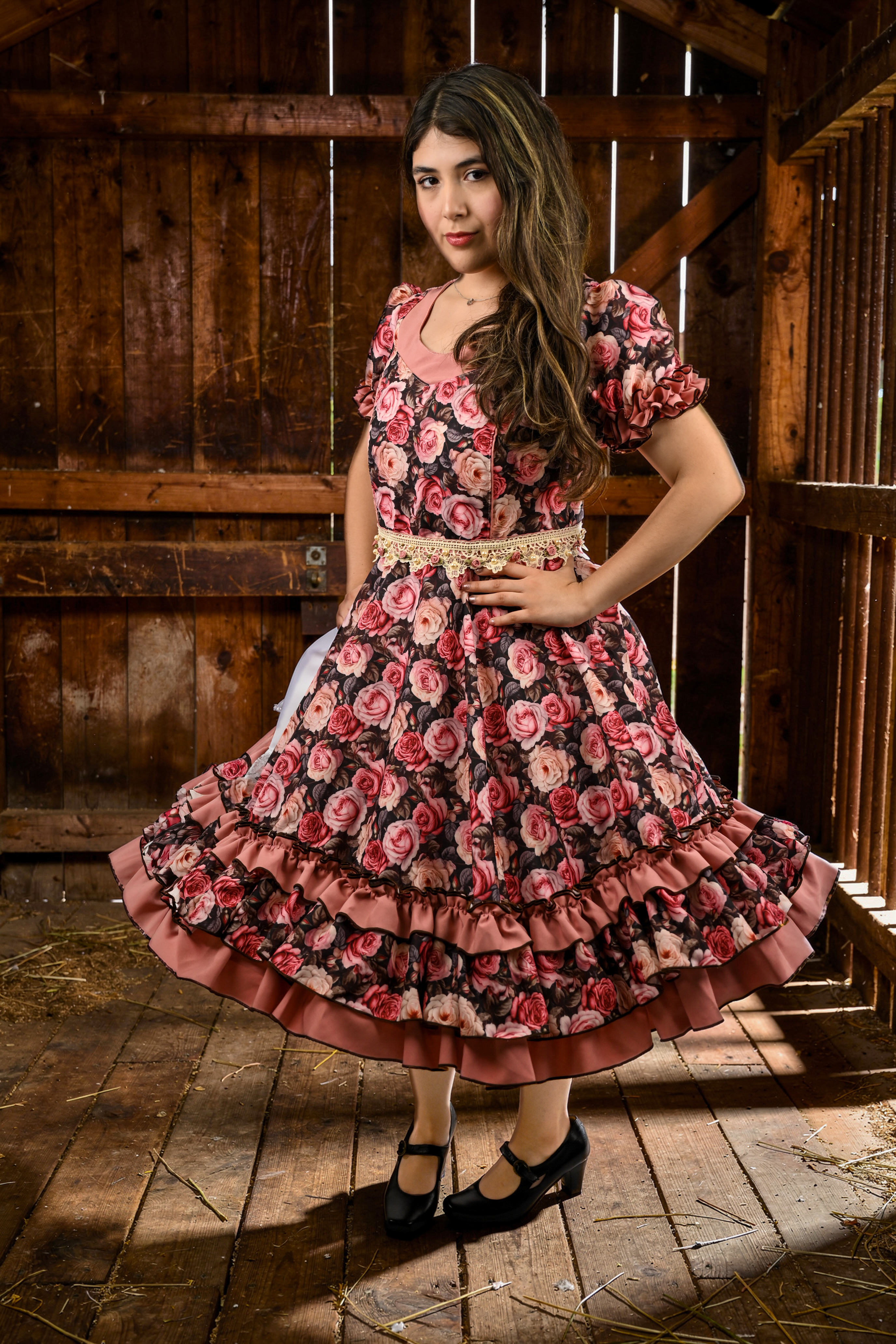 Vestido de China Estampado de Rosas Catron – Rosa del Parrón imagen 2