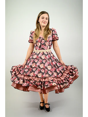 Vestido de China Estampado de Rosas Catron – Rosa del Parrón