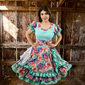 Vestido de China Turquesa con Flores Catron – Canto del Estero miniatura 2