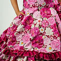 Vestido de China Fucsia Floral Catron – Reina de las Camelias miniatura 3