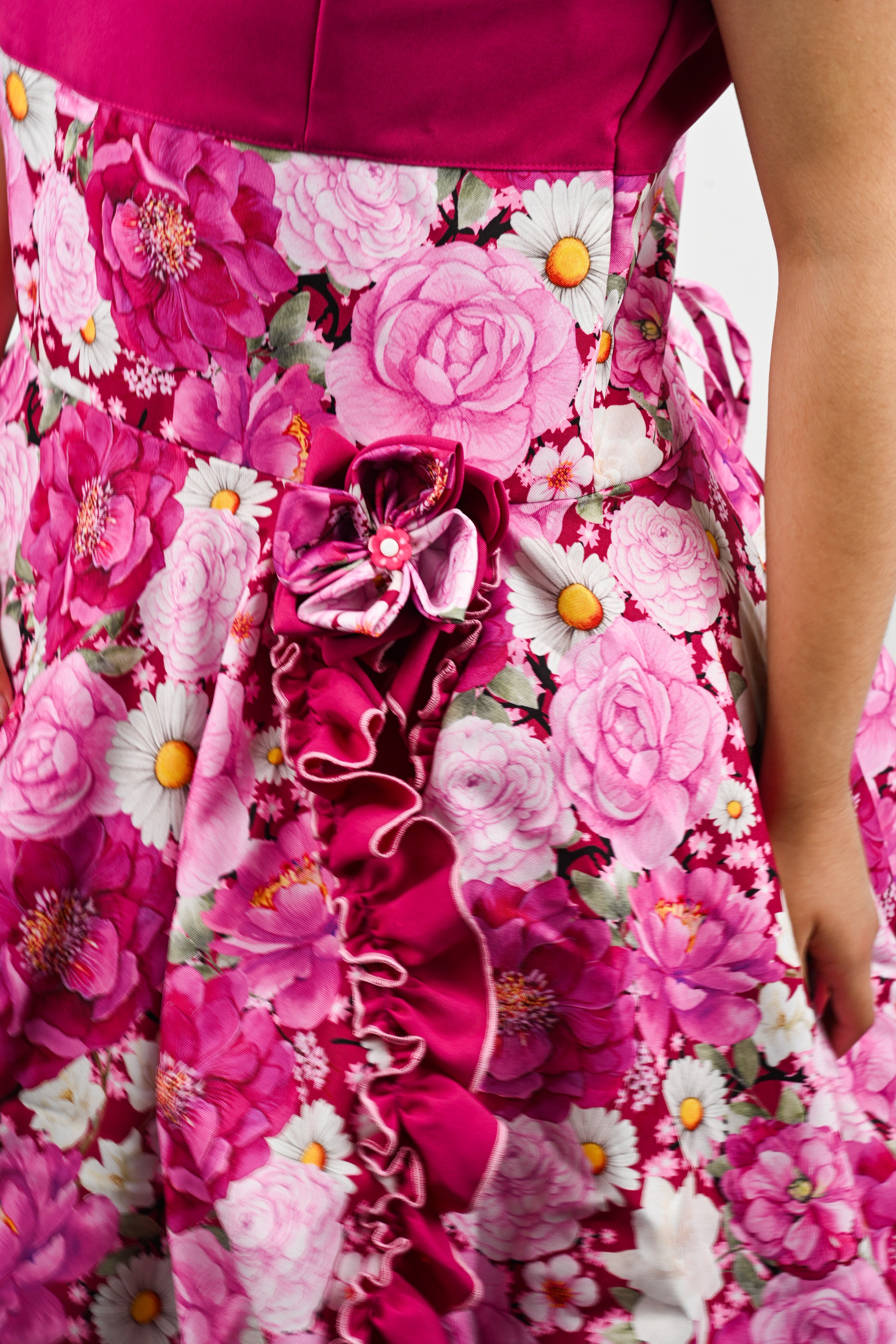 Vestido de China Fucsia Floral Catron – Reina de las Camelias imagen 6