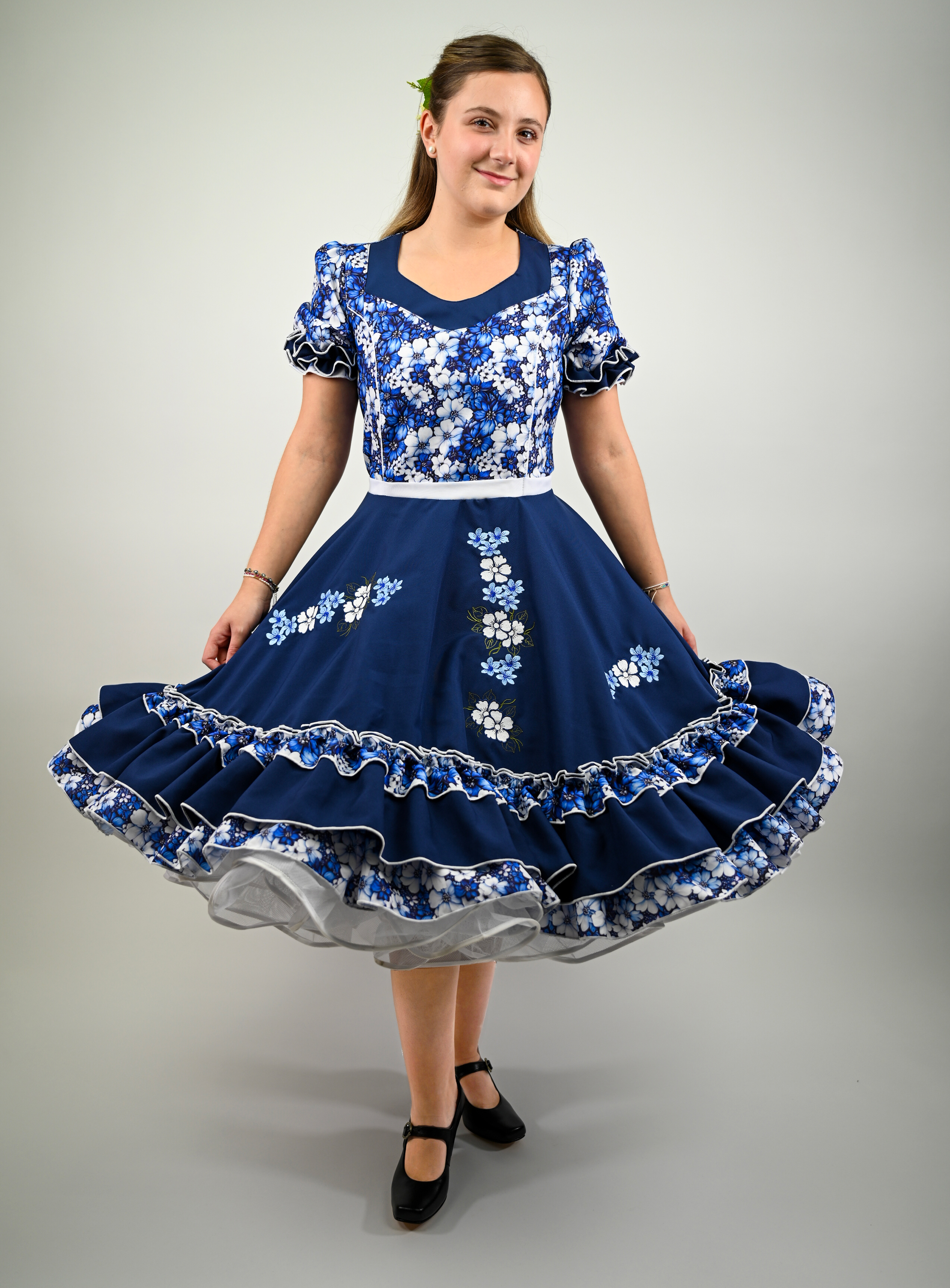 Vestido de China Azul Marino Catron – Cielo de la Tradición imagen 1