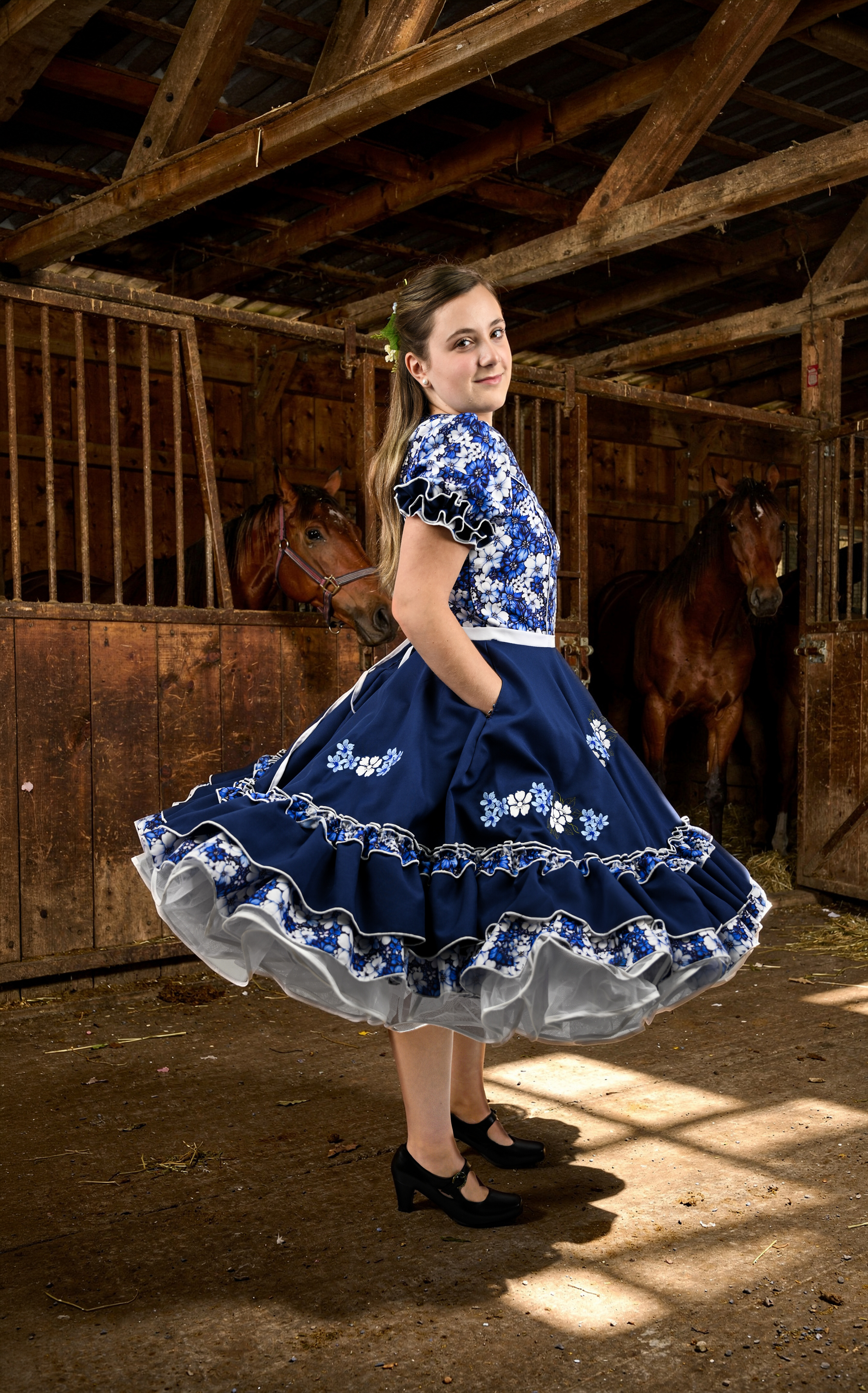 Vestido de China Azul Marino Catron – Cielo de la Tradición imagen 2