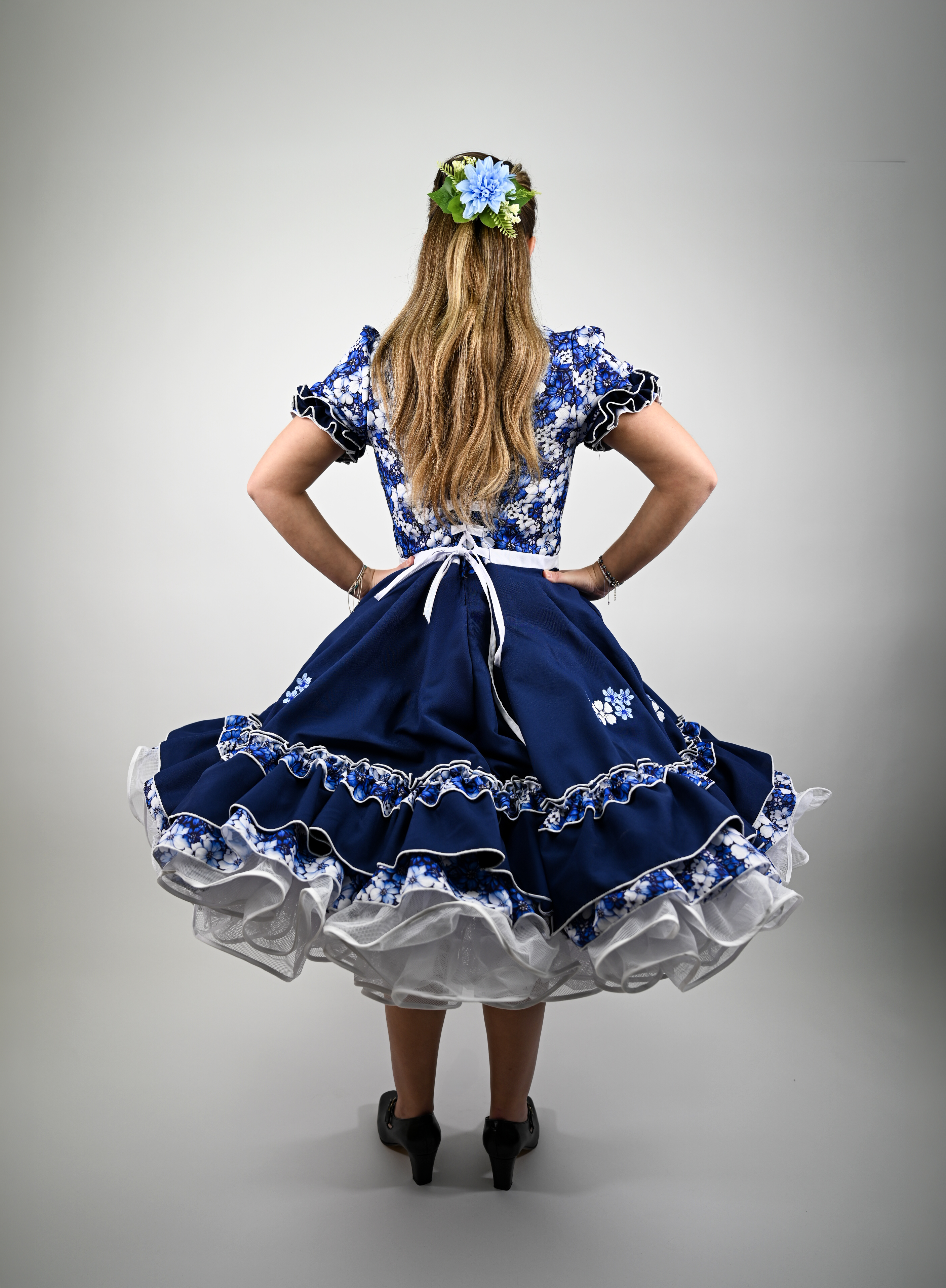 Vestido de China Azul Marino Catron – Cielo de la Tradición imagen 4