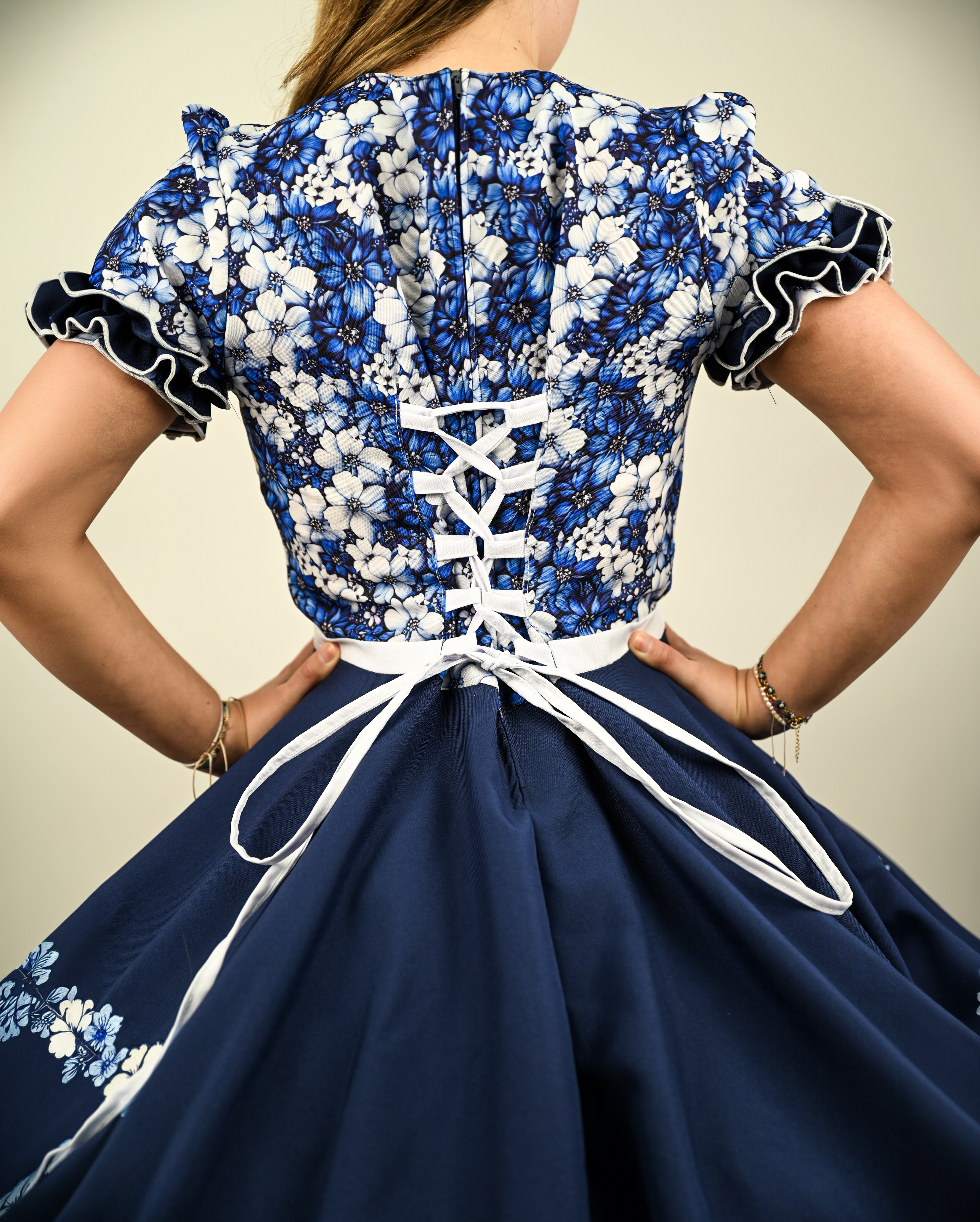 Vestido de China Azul Marino Catron – Cielo de la Tradición imagen 5