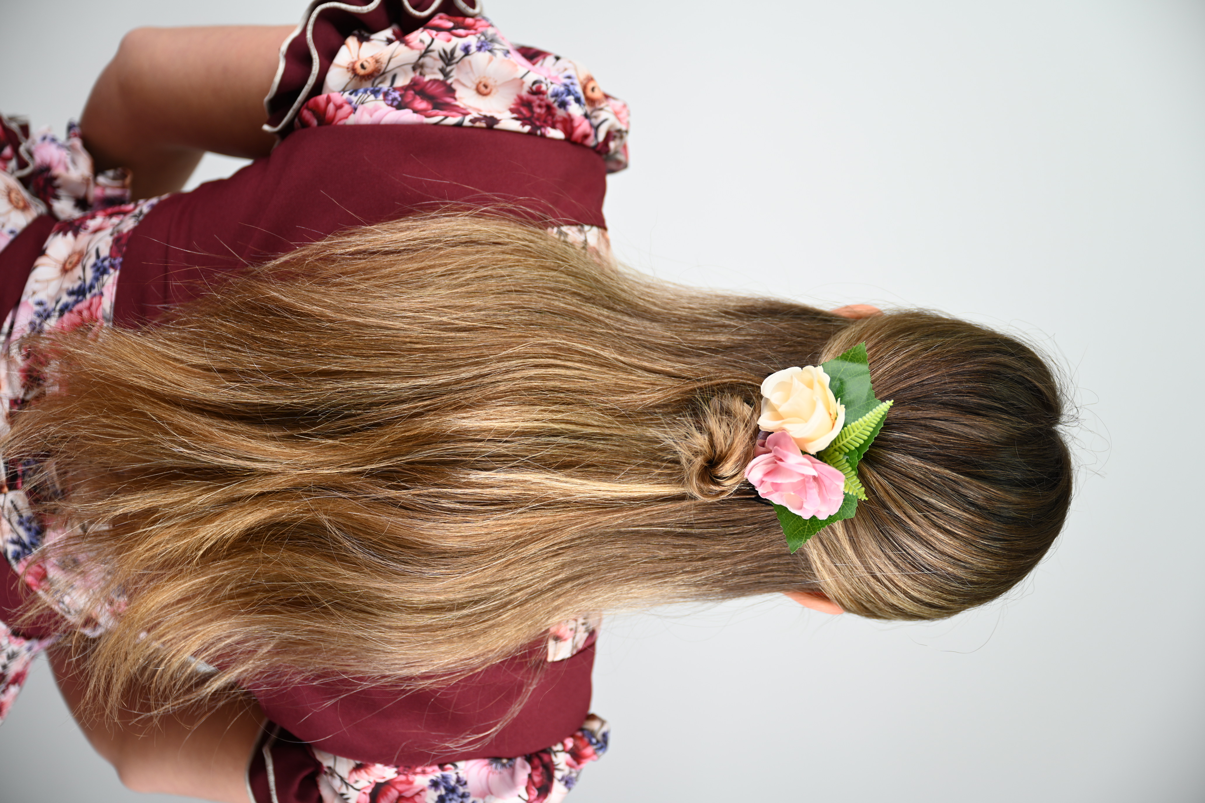 Vestido de China Burdeo Floral Catron – Cantares de Vendimia imagen 3