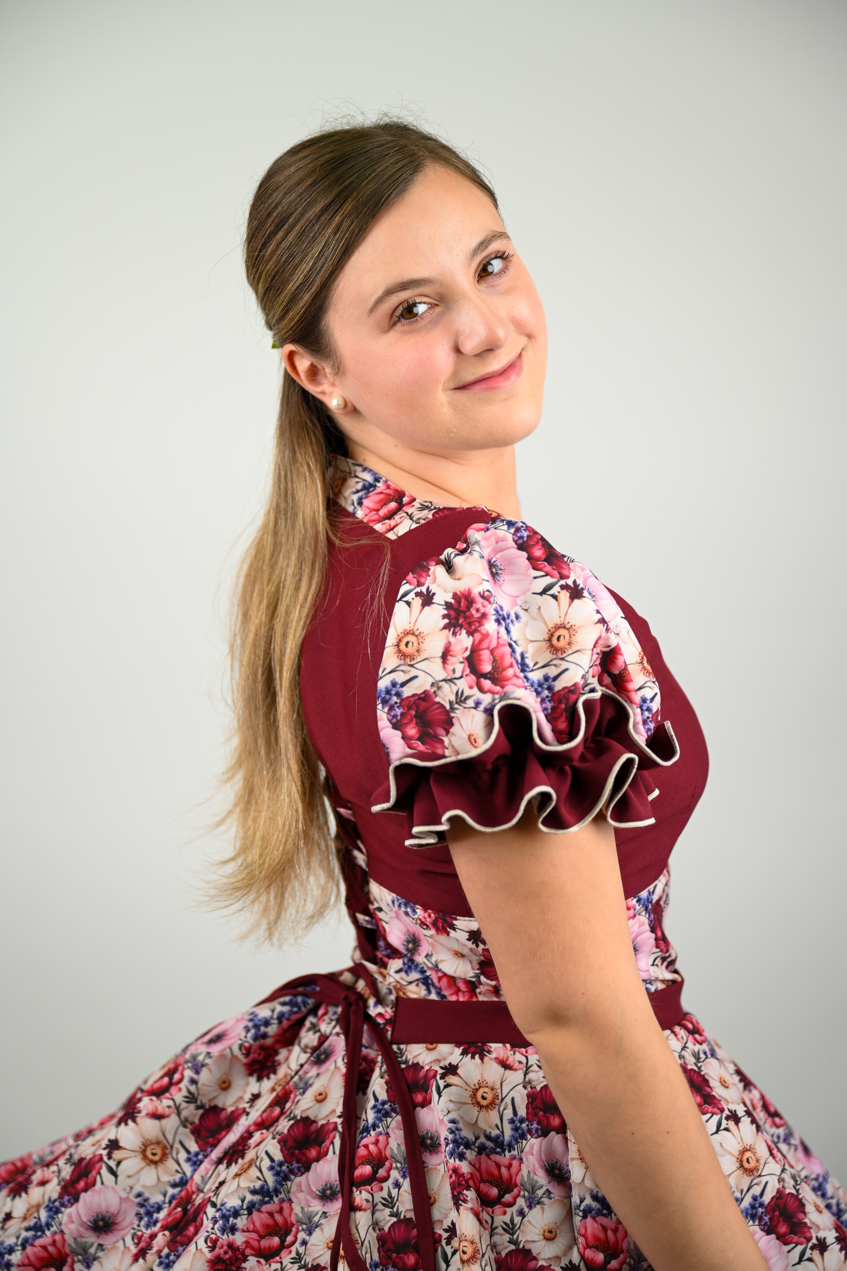 Vestido de China Burdeo Floral Catron – Cantares de Vendimia imagen 5