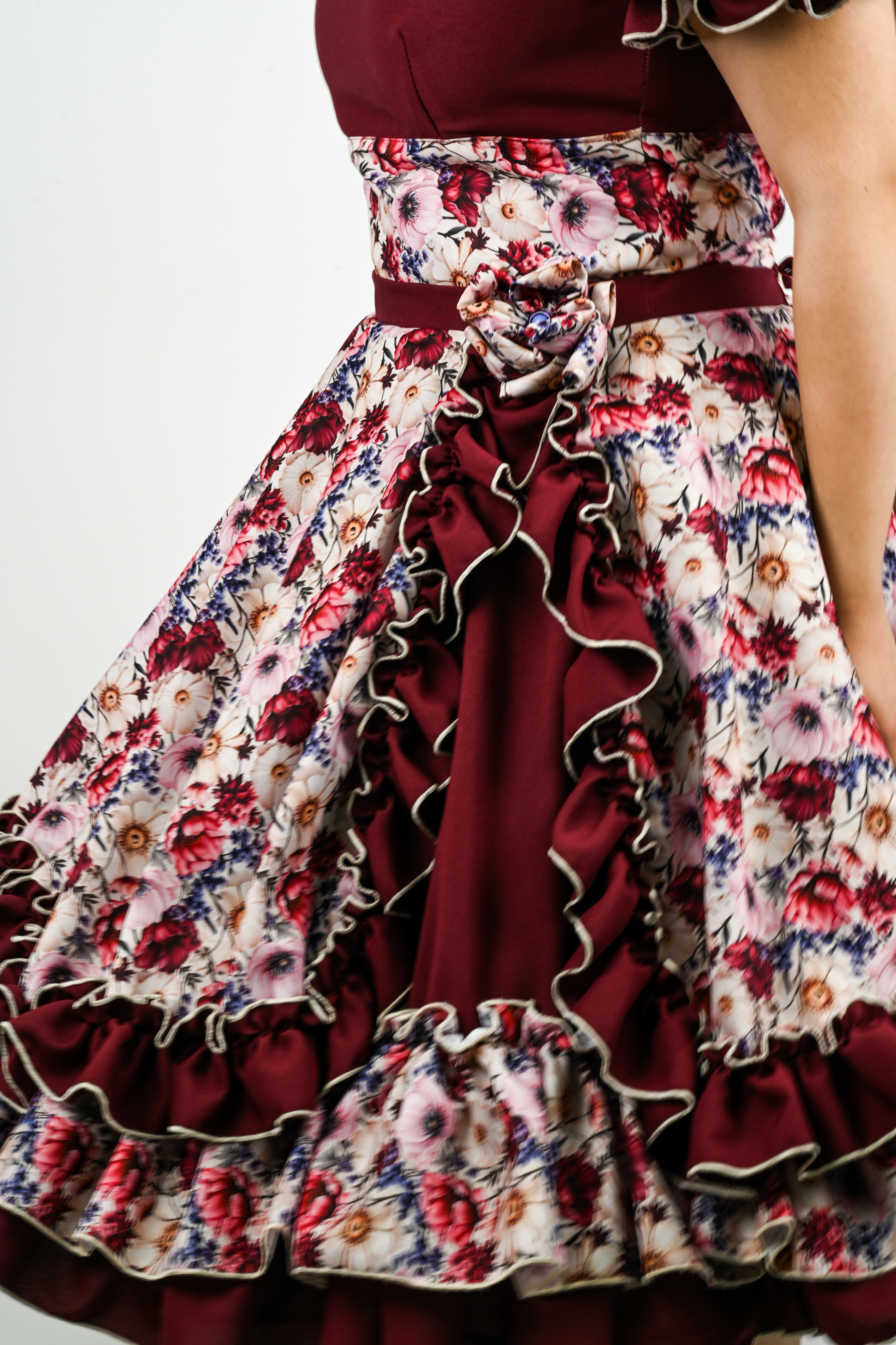 Vestido de China Burdeo Floral Catron – Cantares de Vendimia imagen 6